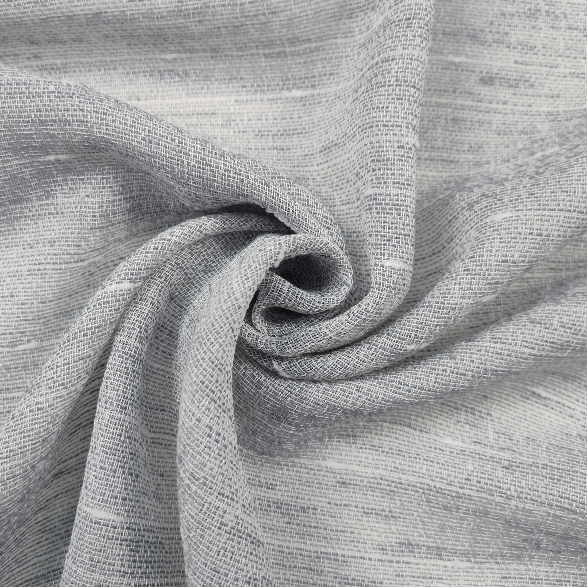 Tissu de rideau floqué gris