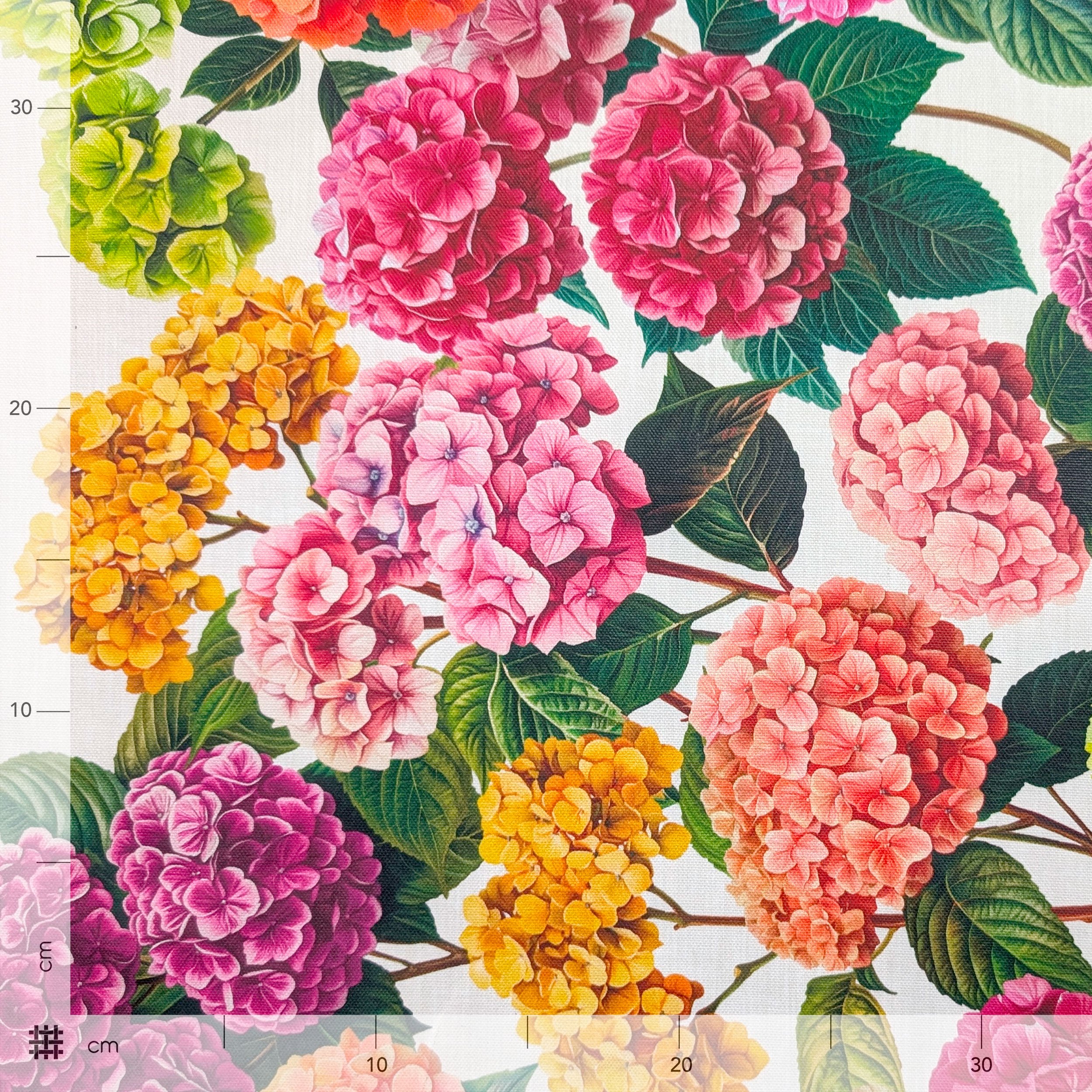 Fabric for Resin Tablecloth Hydrangea Border Image