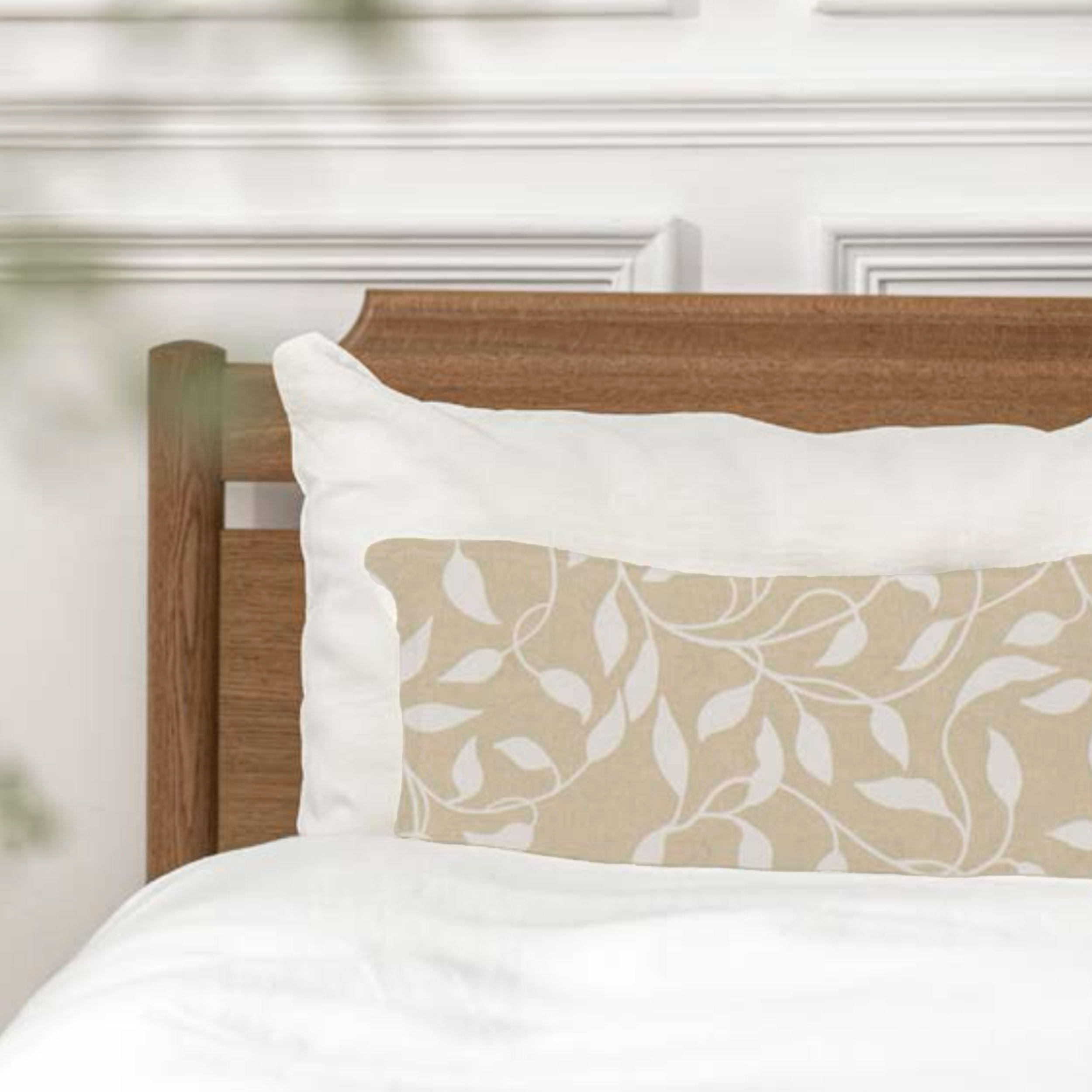 Stoff für Tischtuch Cotton Foliage Weiß