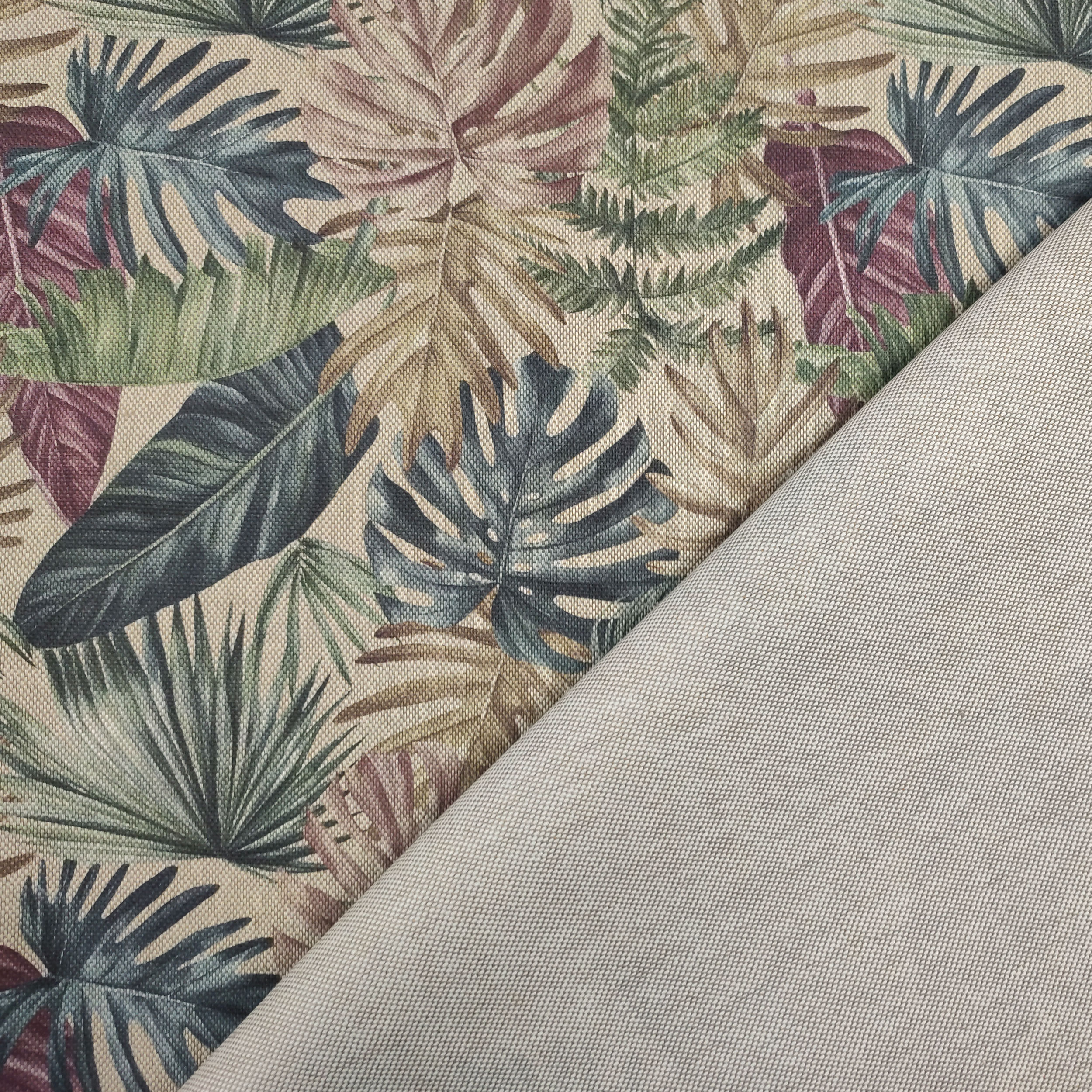 Cotton Mix Fabric Tropical Leaves Image