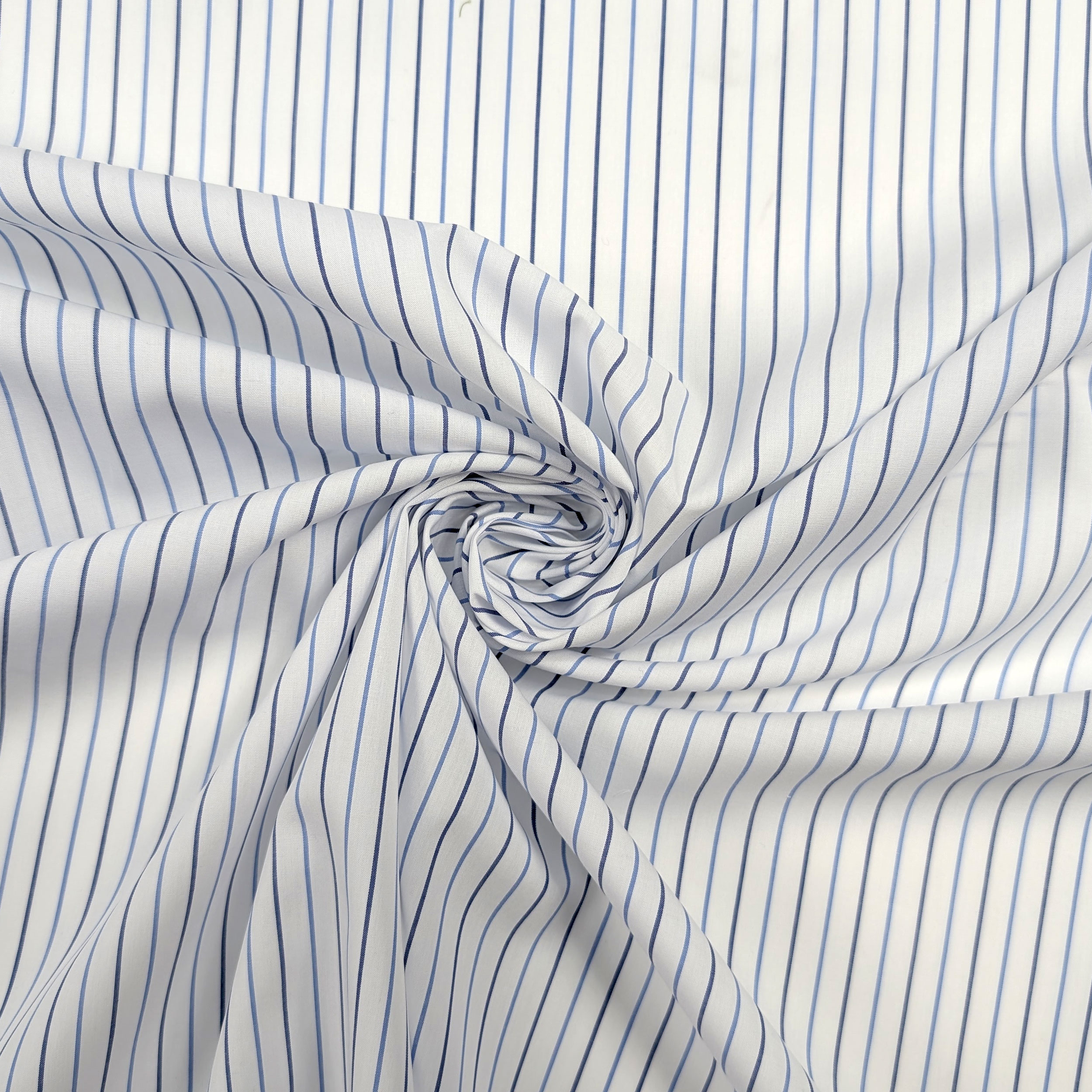 Cotton for Shirts Thin Stripes Blue Tones Image