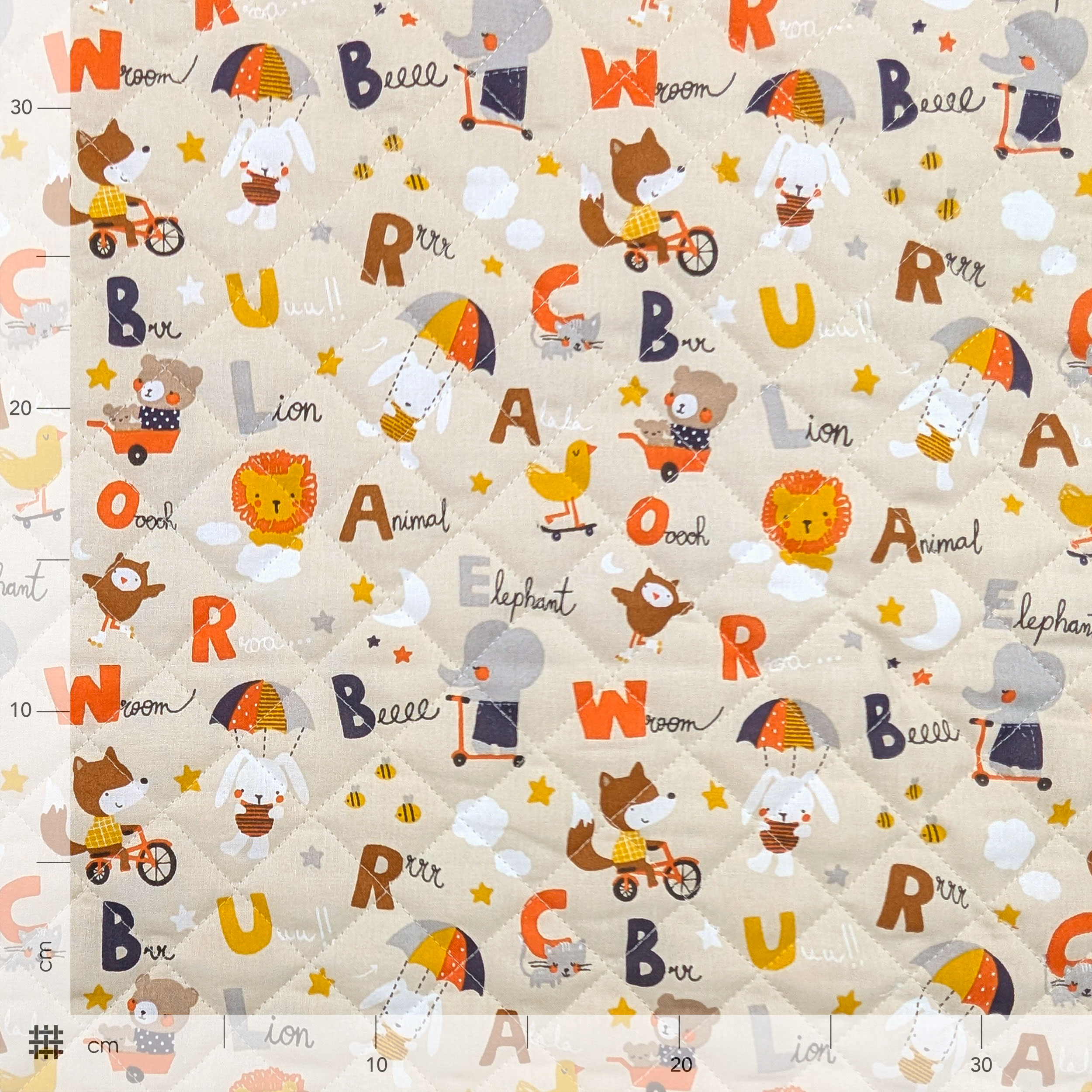 Quilted Fabric Animals and Letters Image