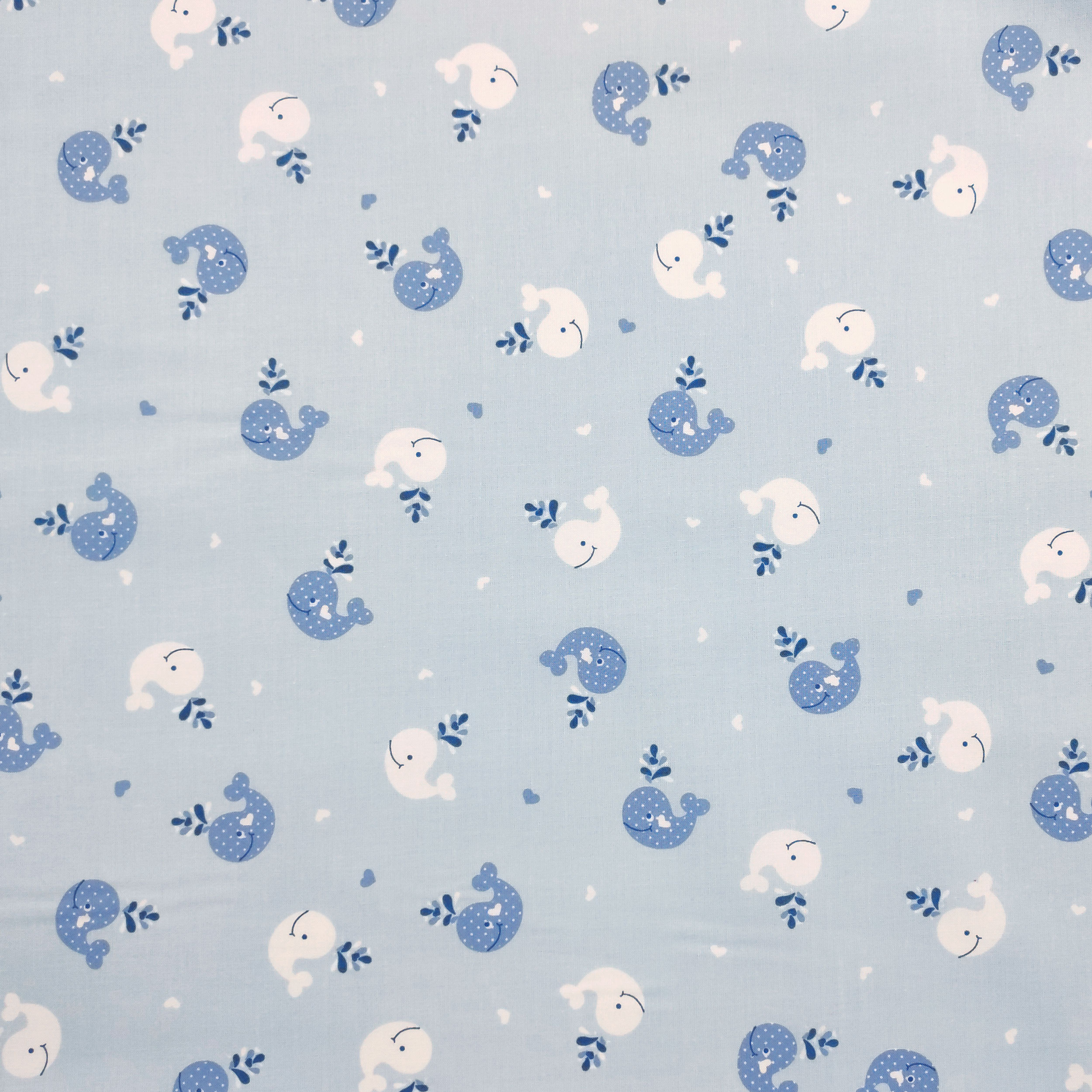 Cotton Whales Celeste Background