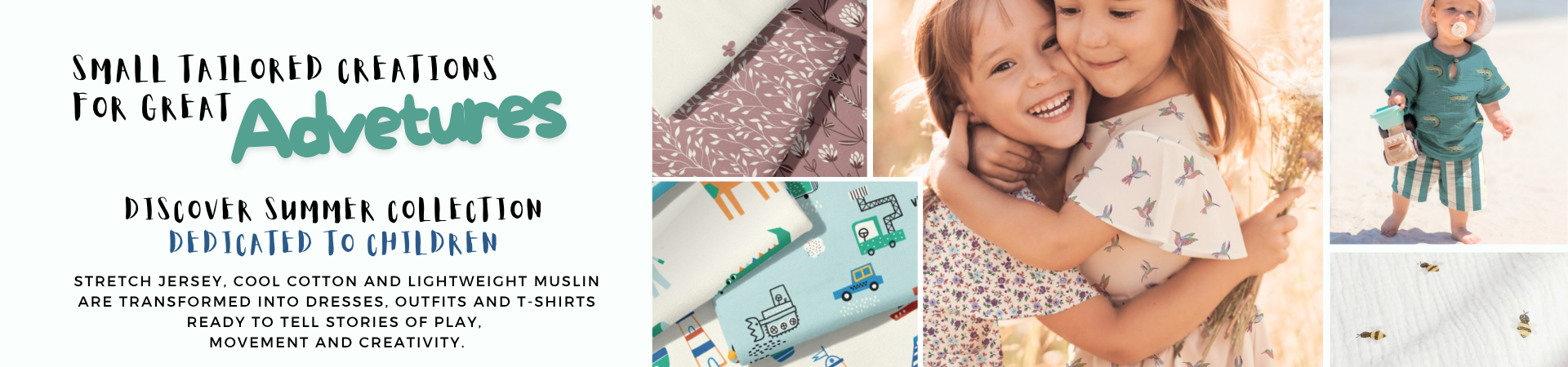 summer collecton kids 2026 - panini tessuti inglese