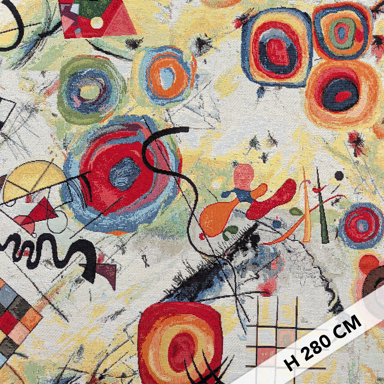 Tissu Gobelin Ameublement Abstrait Toile H 280 cm Image