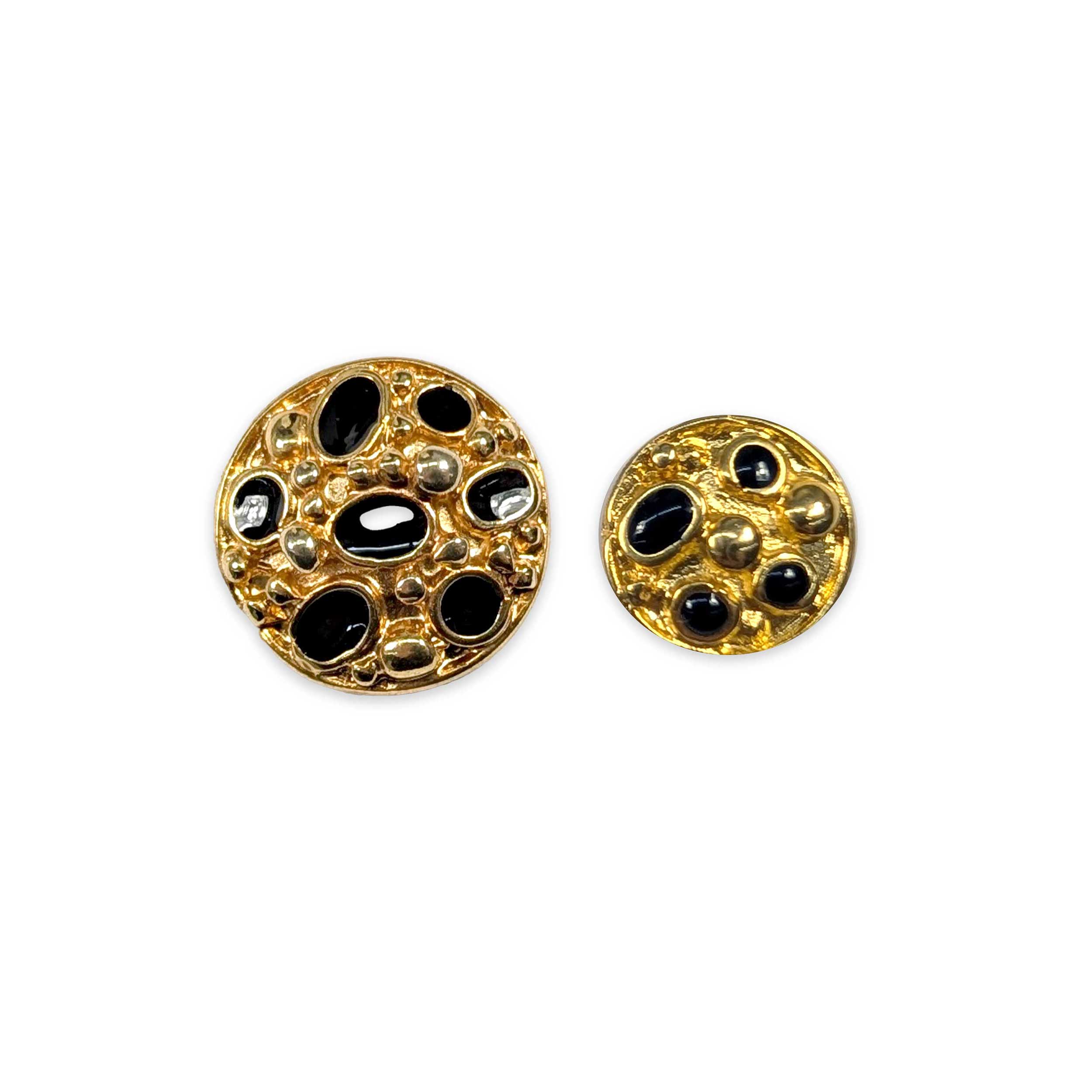 Gold and Dark Stone Jewel Button Image