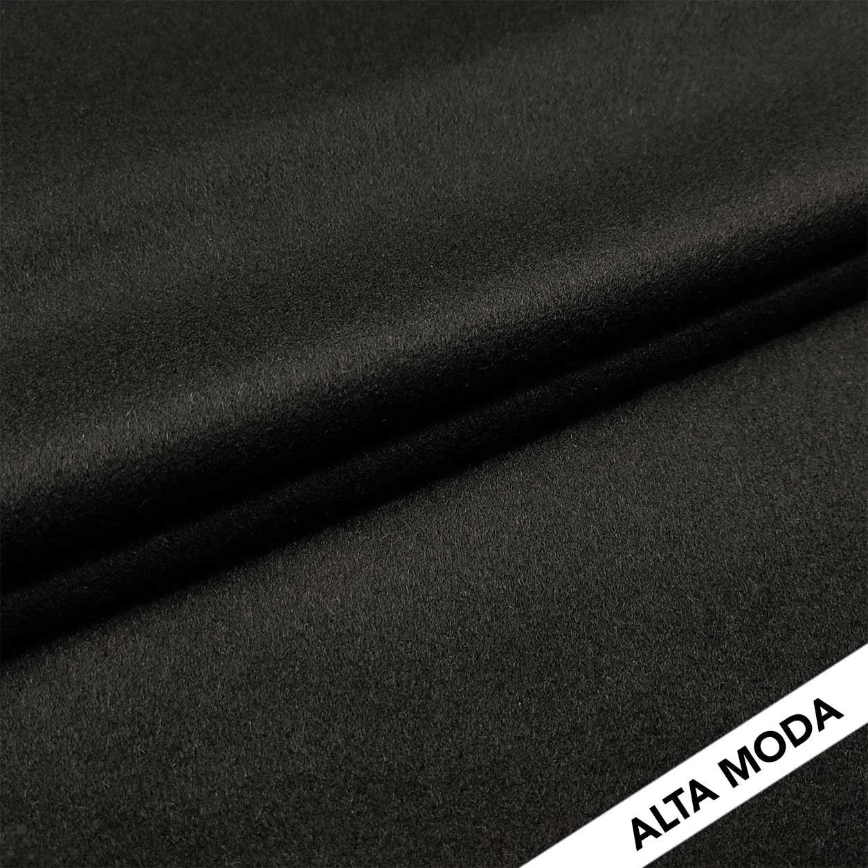Tissu Manteau Haute Mode Laine Lourde Noir Image