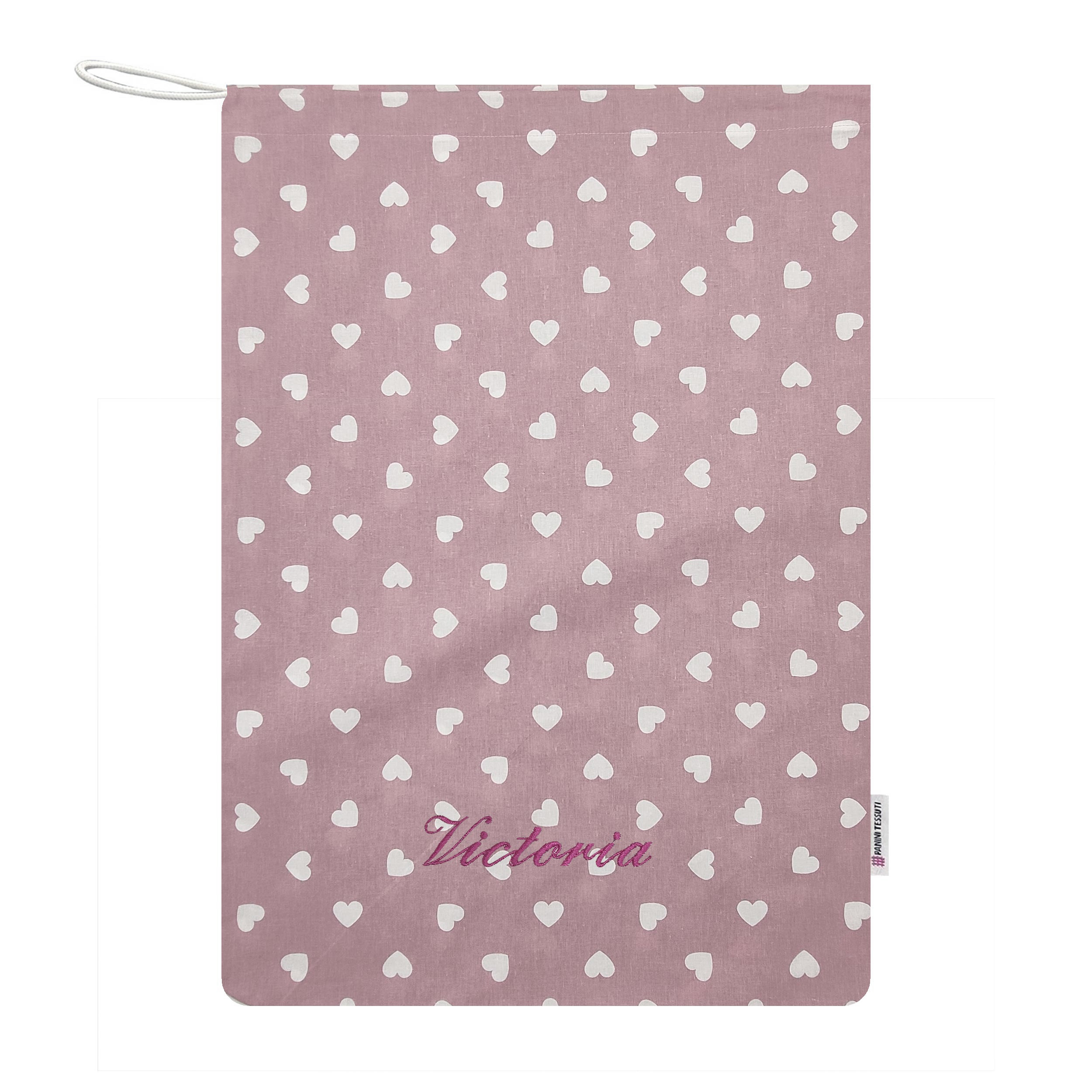 Sac de jardin d'enfants Cœurs blancs sur fond rose antique