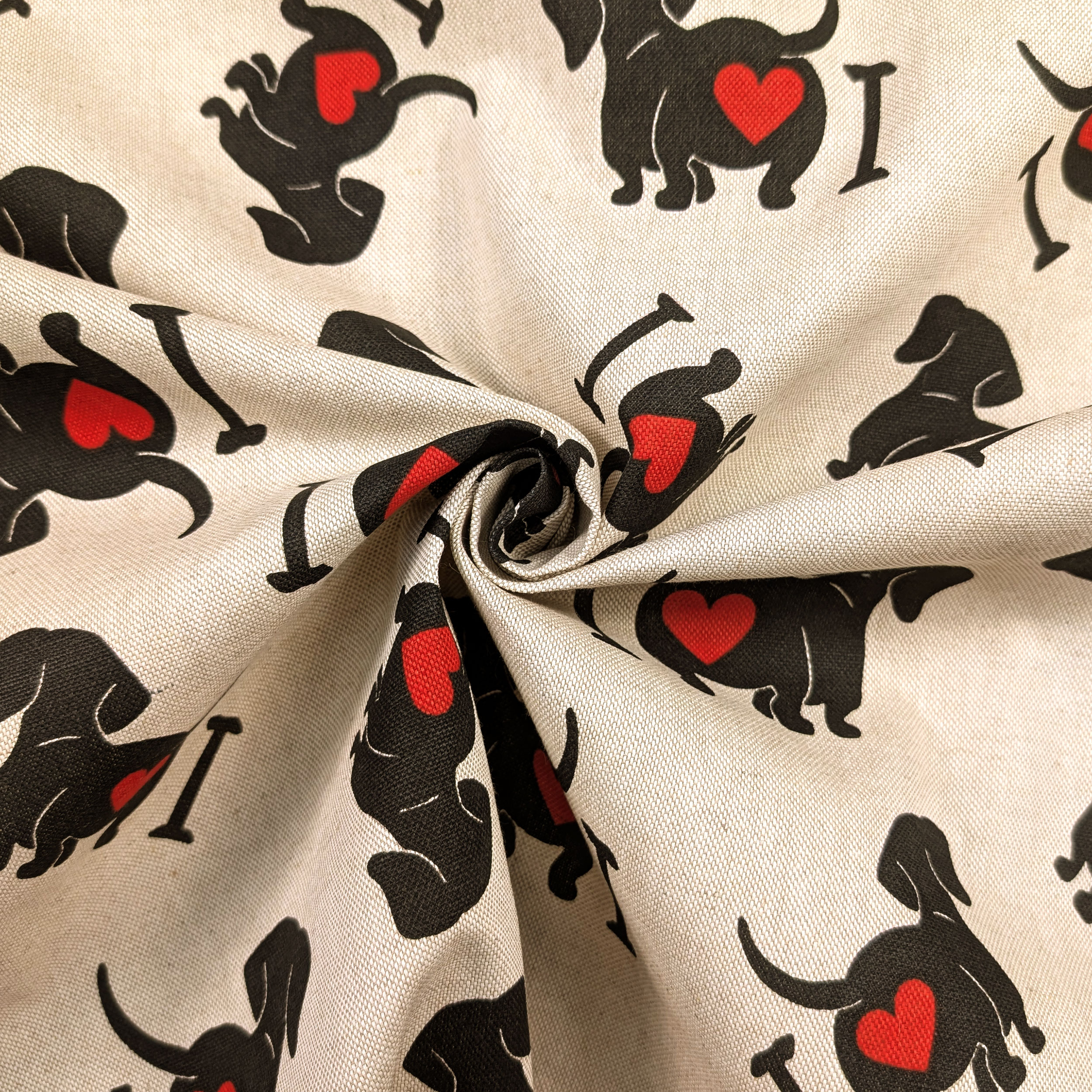Panama fabric I Love Dachshunds Image