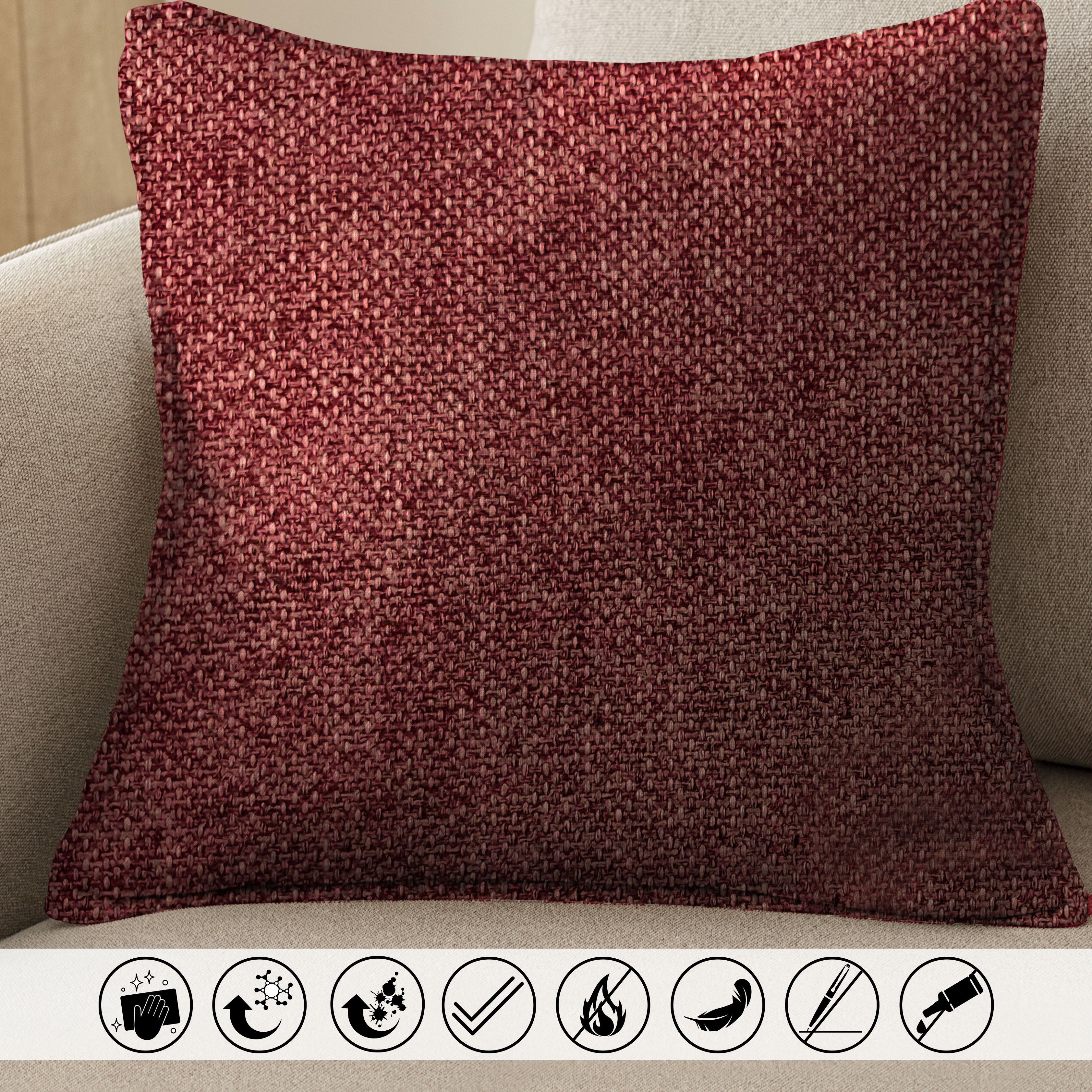 Red Melange Weave Fabric Image
