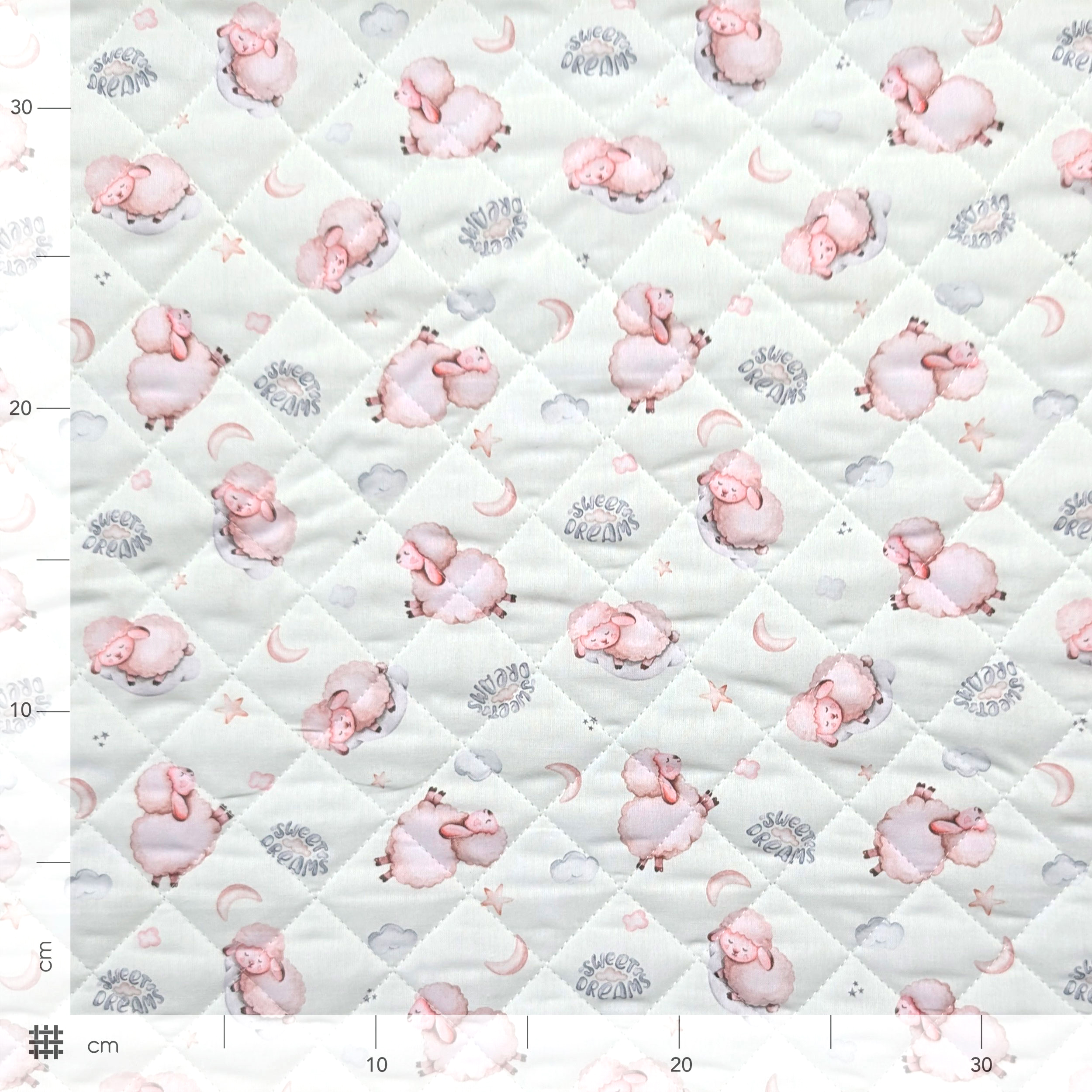 Sweet Dreams Sheep Quilted Fabric Image