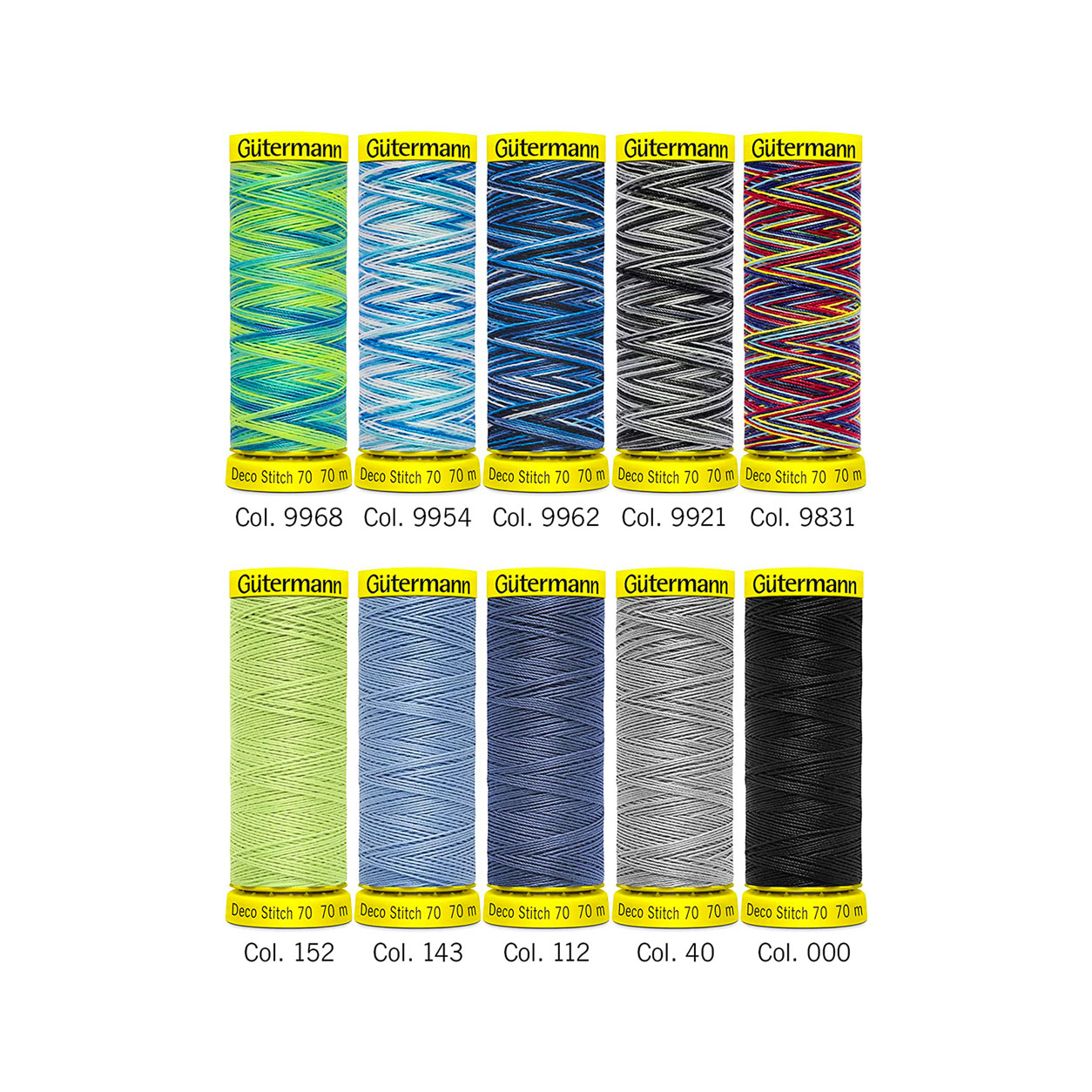 Gutermann Deco Stitch 10 Bobinas Tonos Fríos