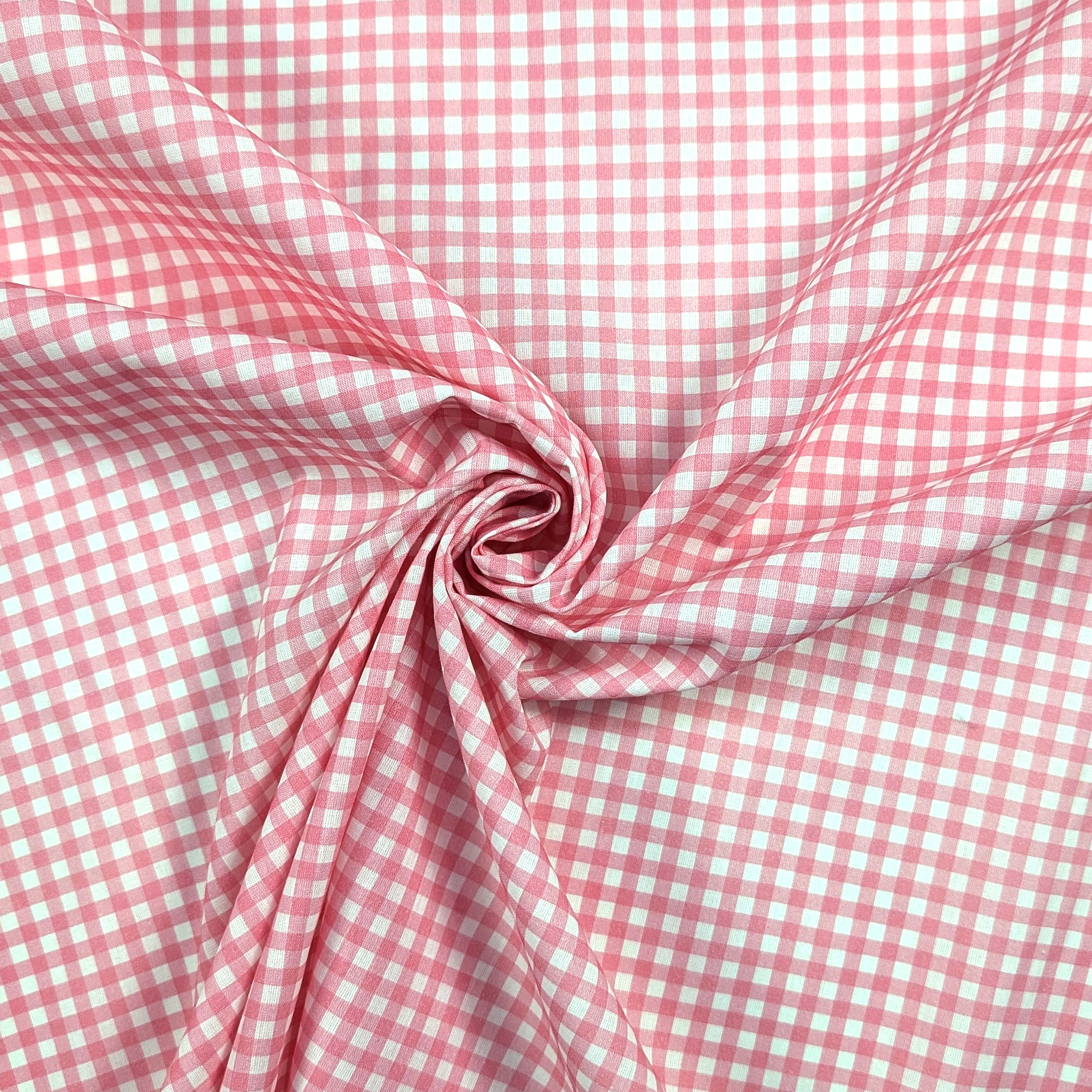Dressmaking Gingham Cotton - Baby Pink Image