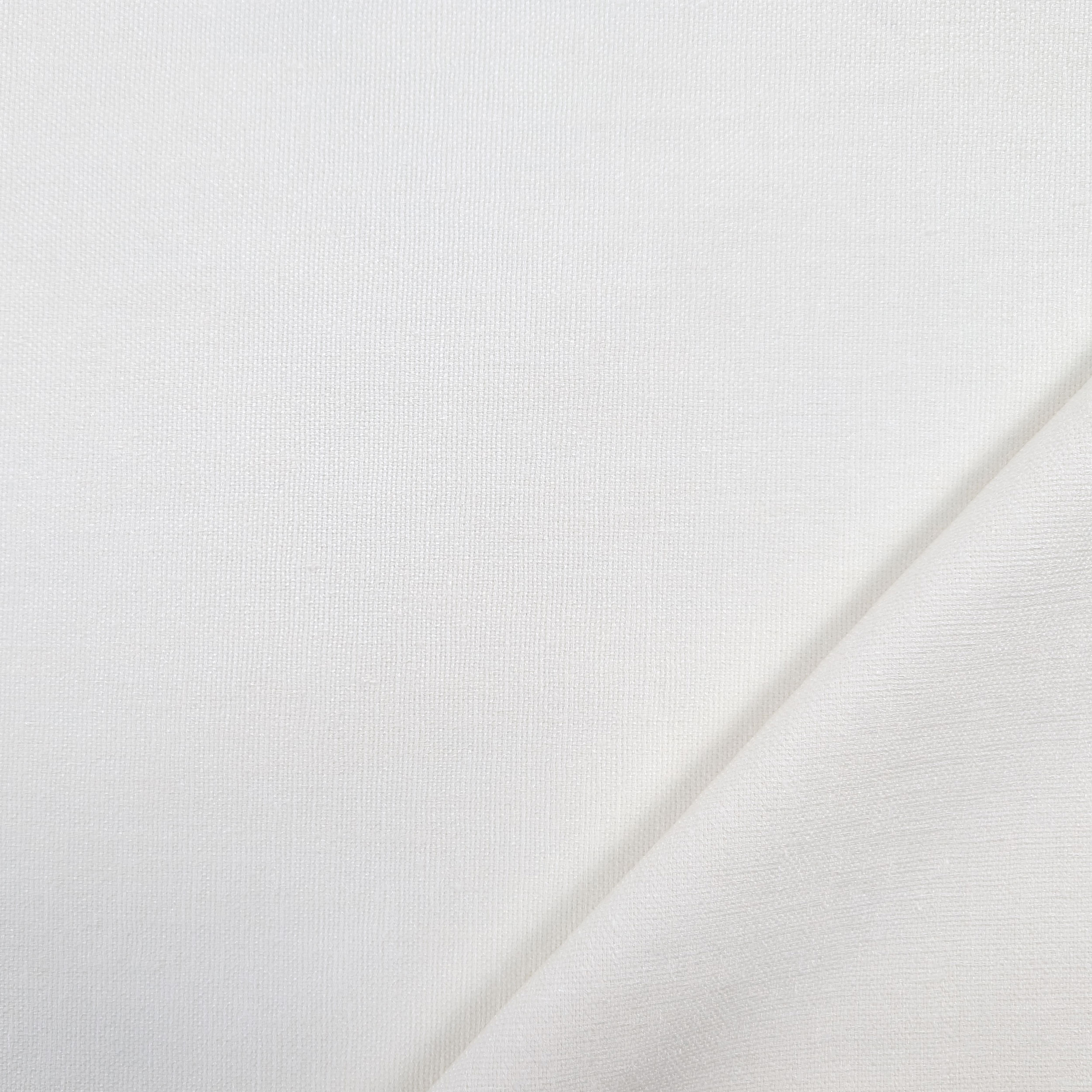 Faux Linen Curtain Fabric White Image