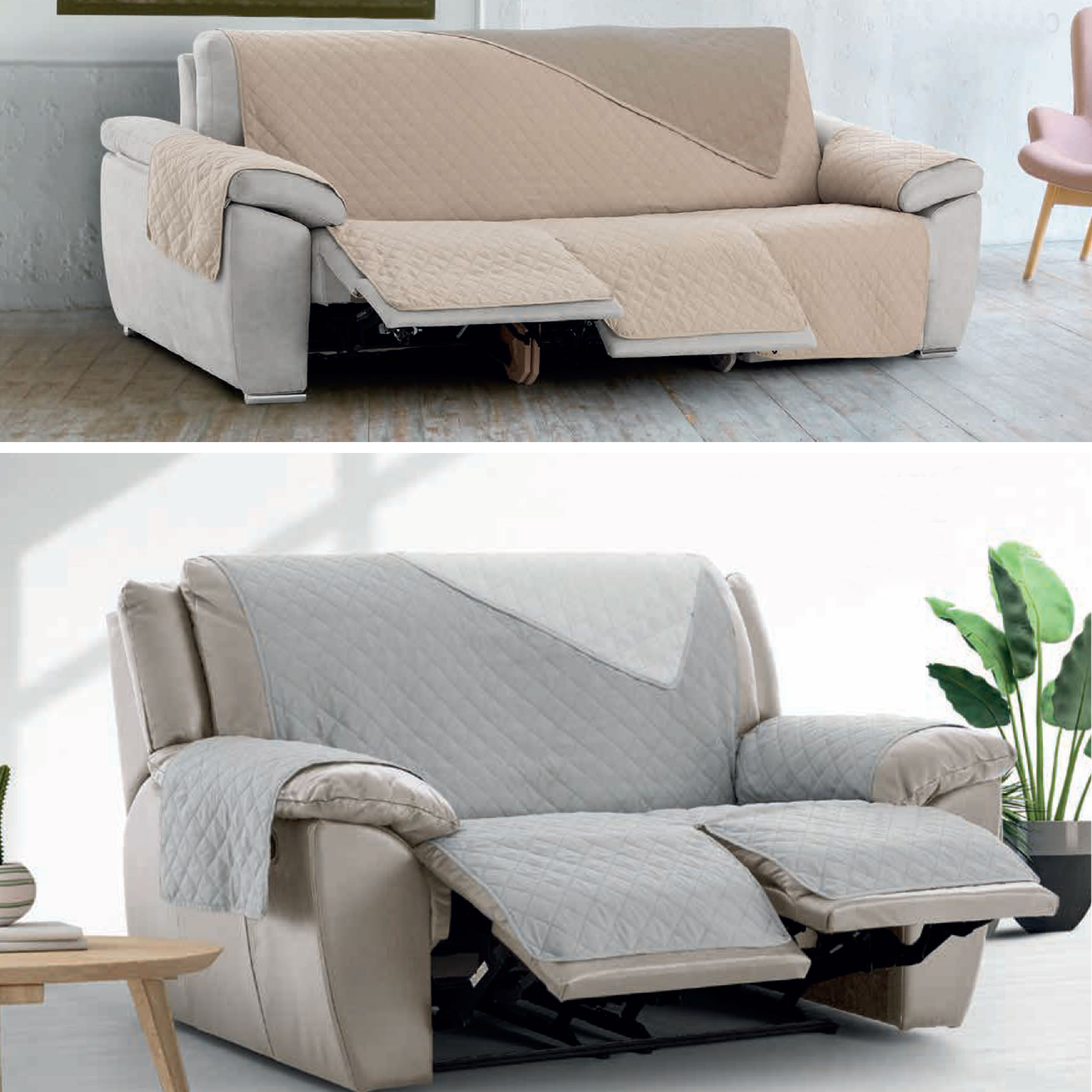 Double Sided Quilted Sofa Cover Image