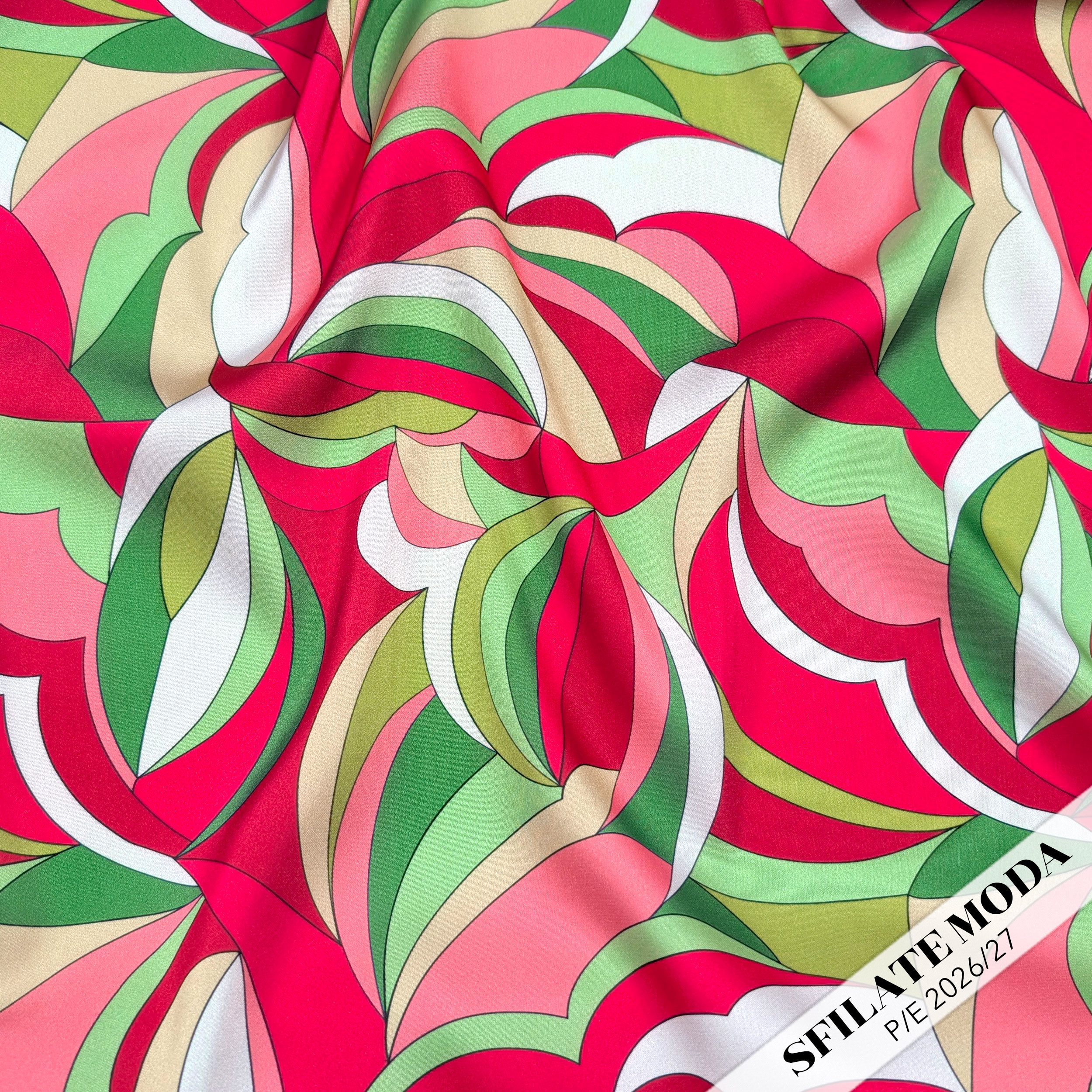 Satin Set High Fashion Fantasy Multicolour Red Green Image