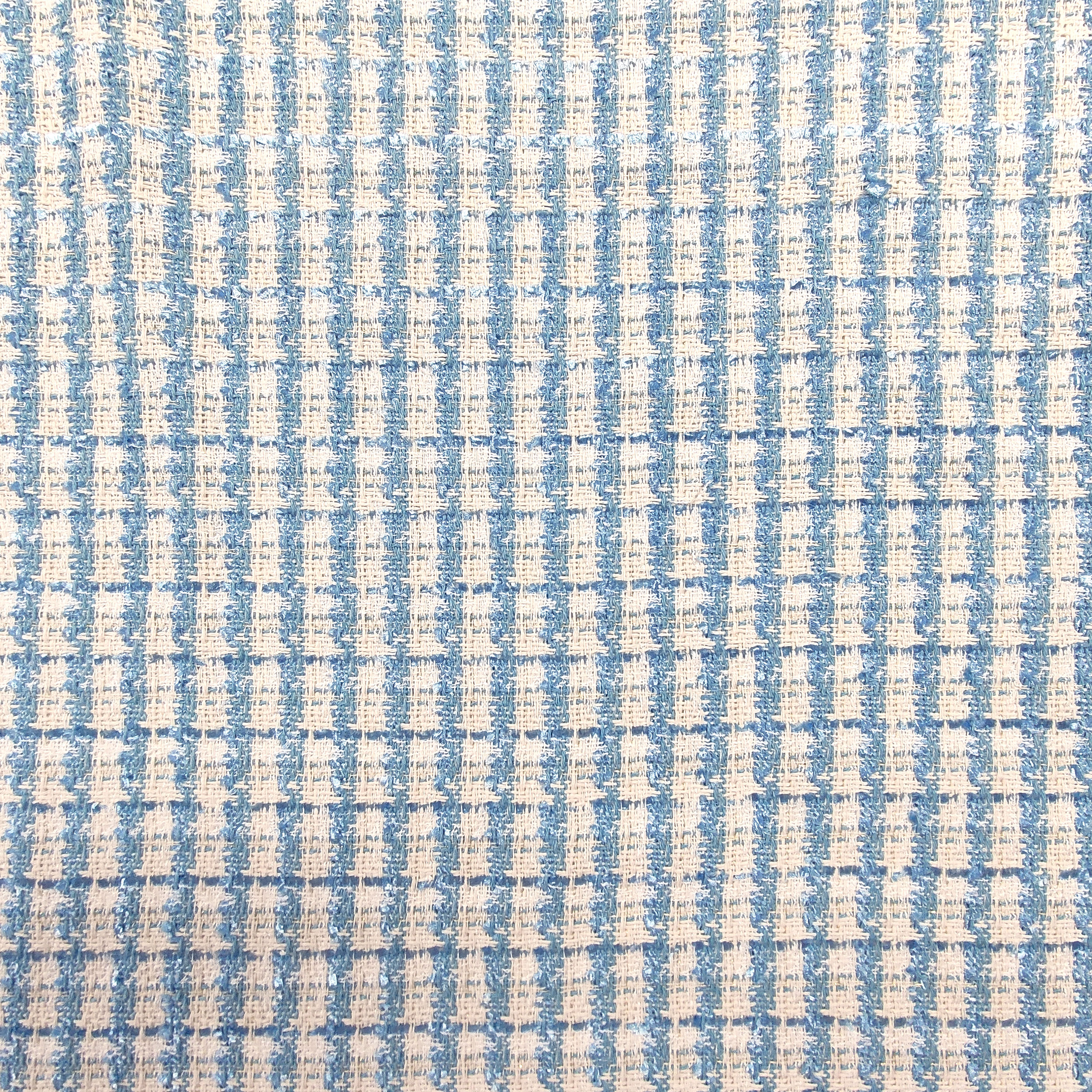 Tweed High Fashion Light Blue White Lurex