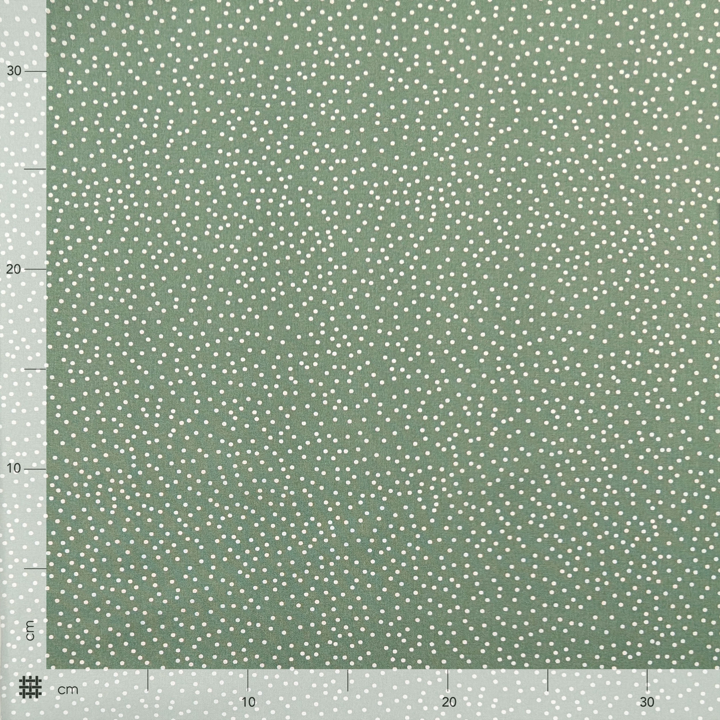 Poplin Cotton White Polka Dot Background Sage Green Image