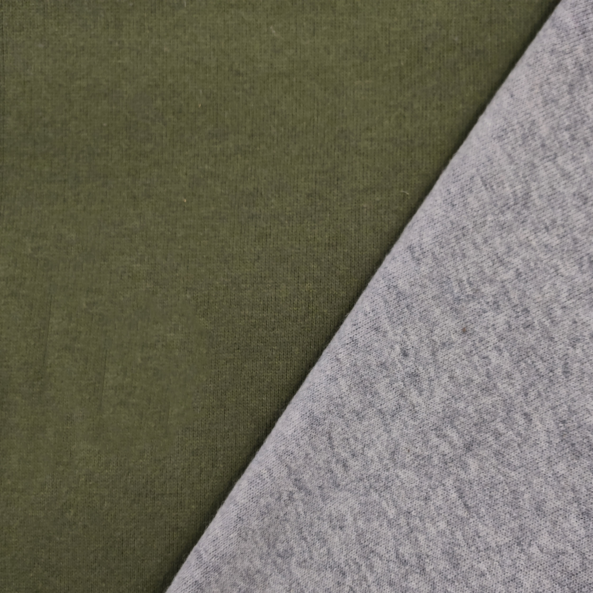 Jersey de coton mélangé double vert et gris