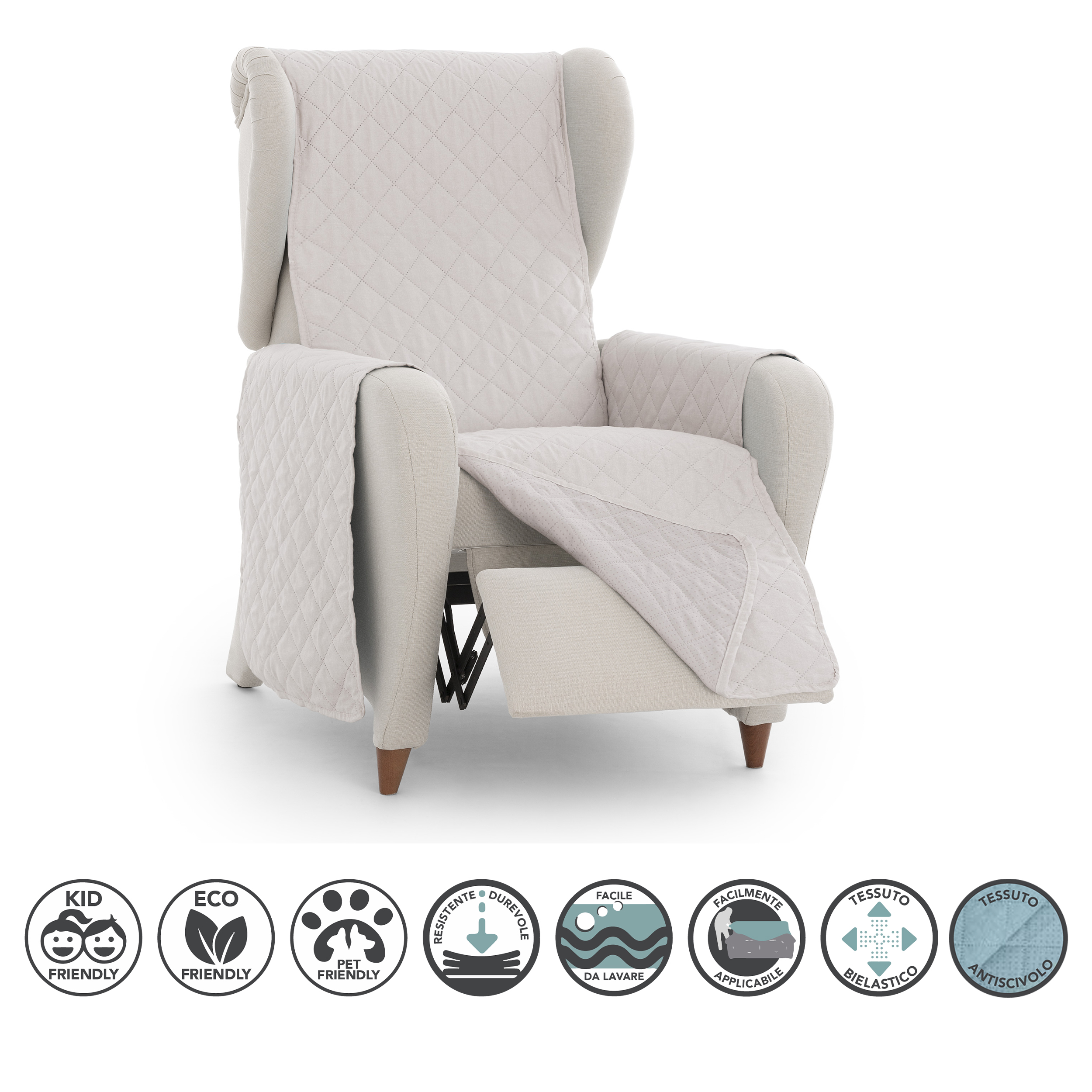 Melange Anti-slip Slipcover Beige