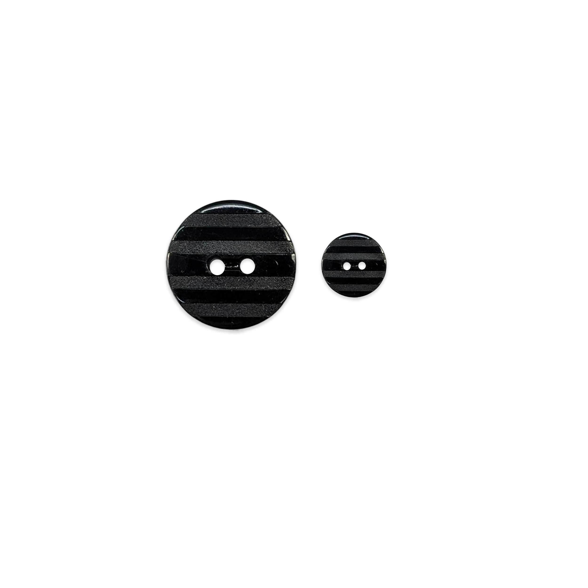Bouton mat 2 trous rayures brillantes noir Image