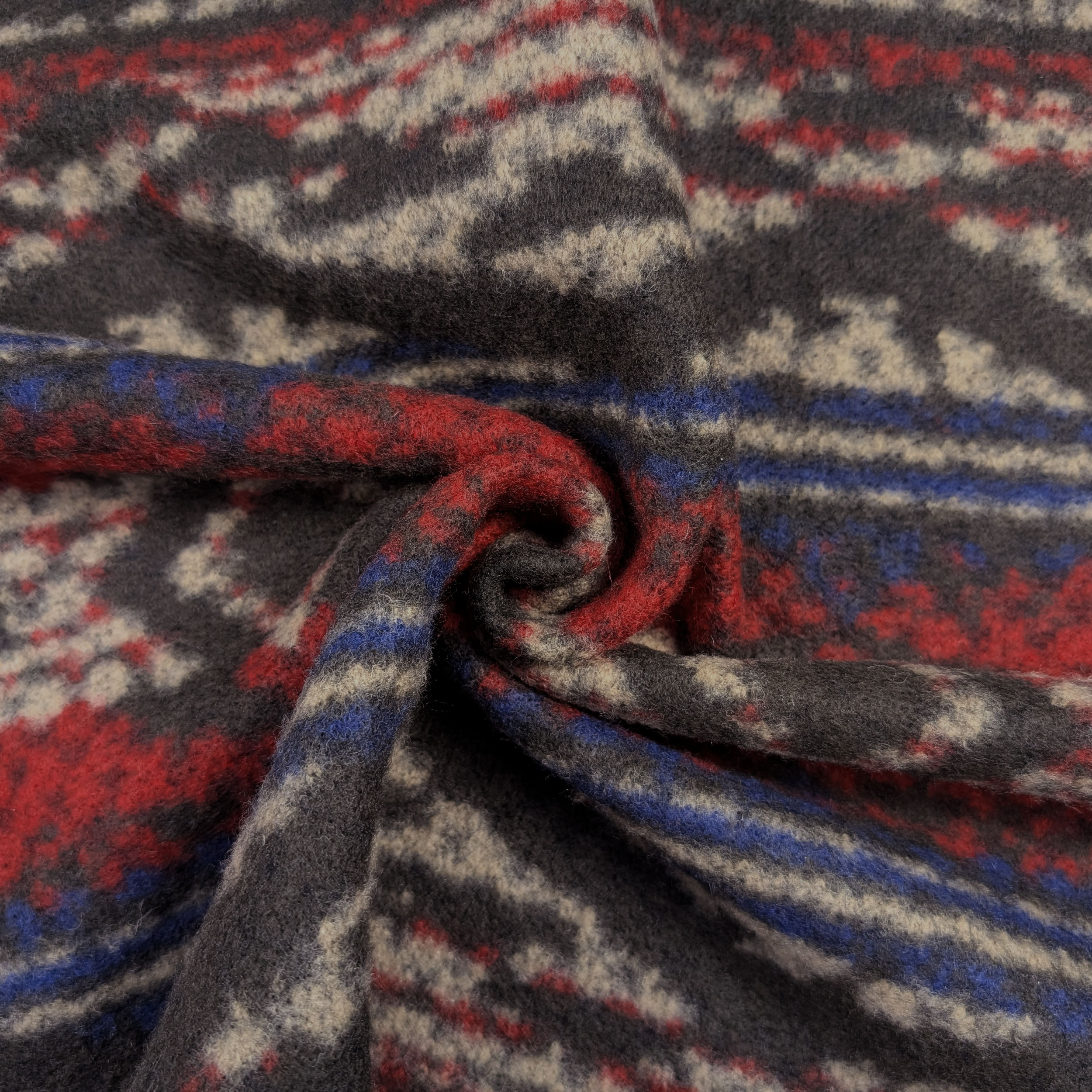 Boiled Wool Ethnic Pattern Dark Tones Image