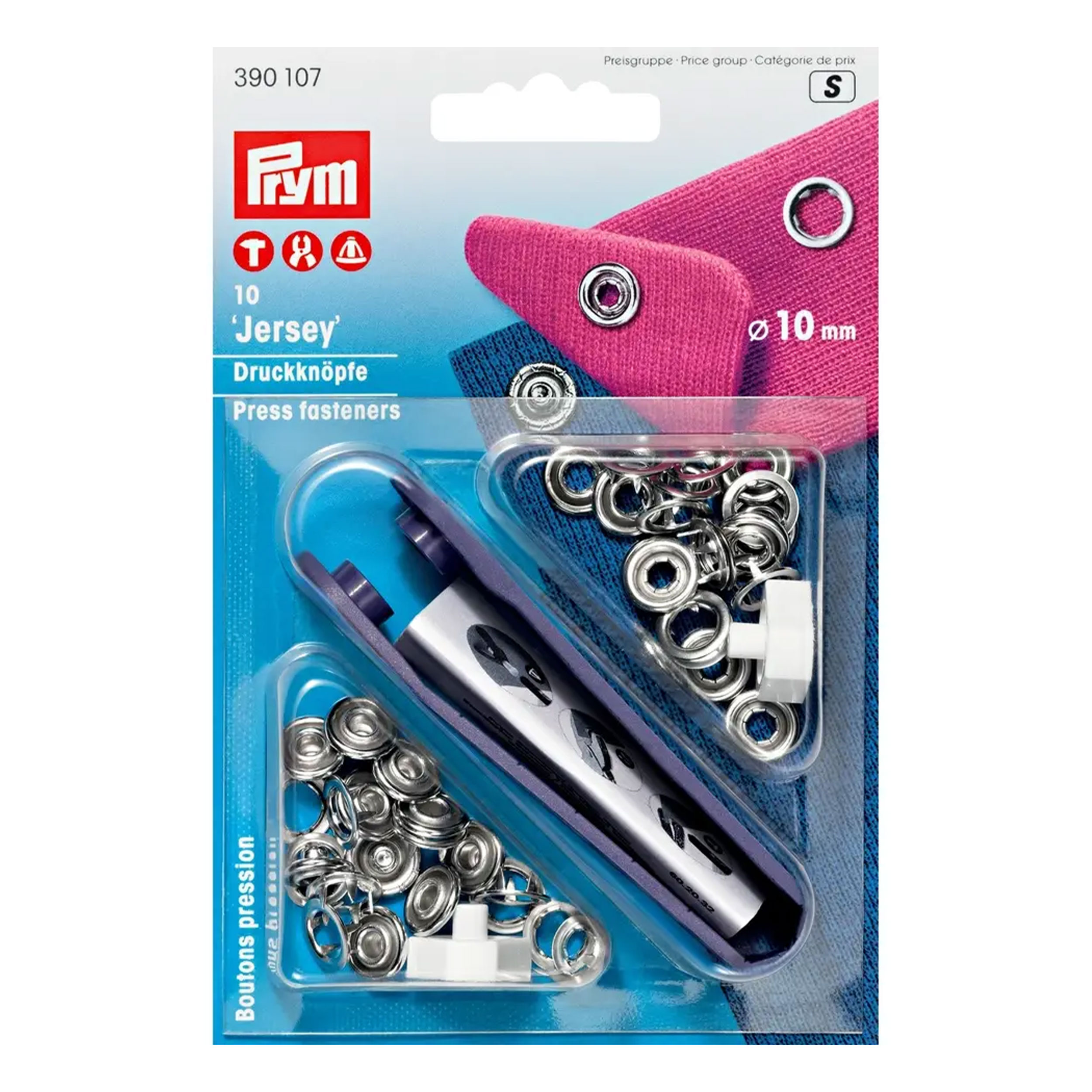 Prym boutons pression pour Jersey Argent 10 mm