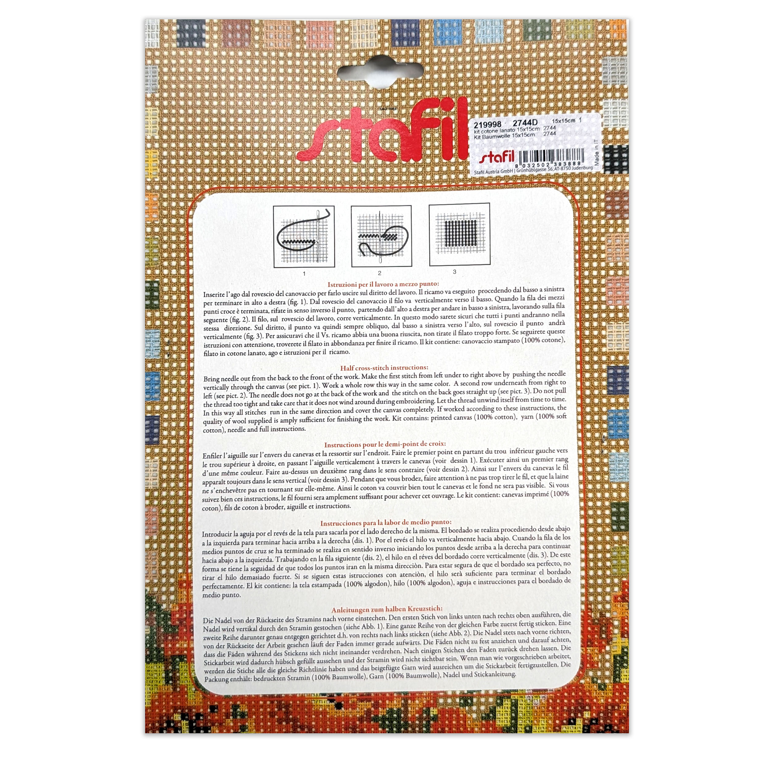 Half Cross Stitch Set "i Quadretti" House on the Lake Image