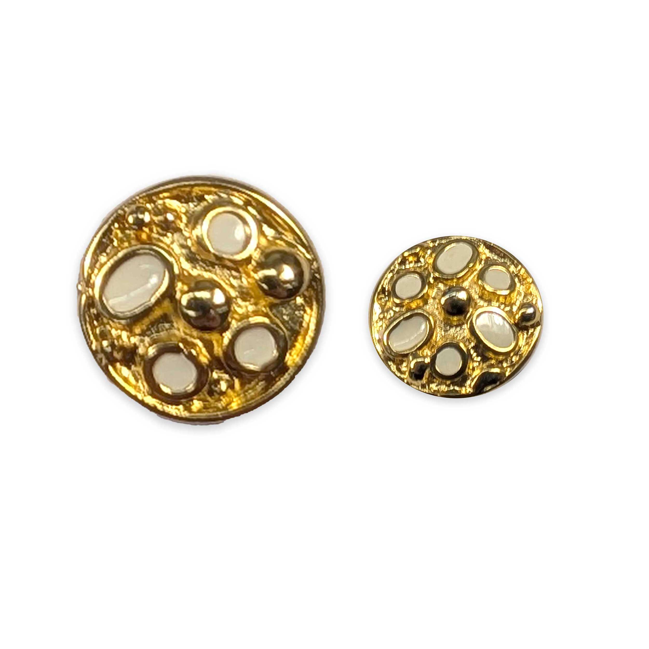 Gold and Clear Stones Jewel Button Image