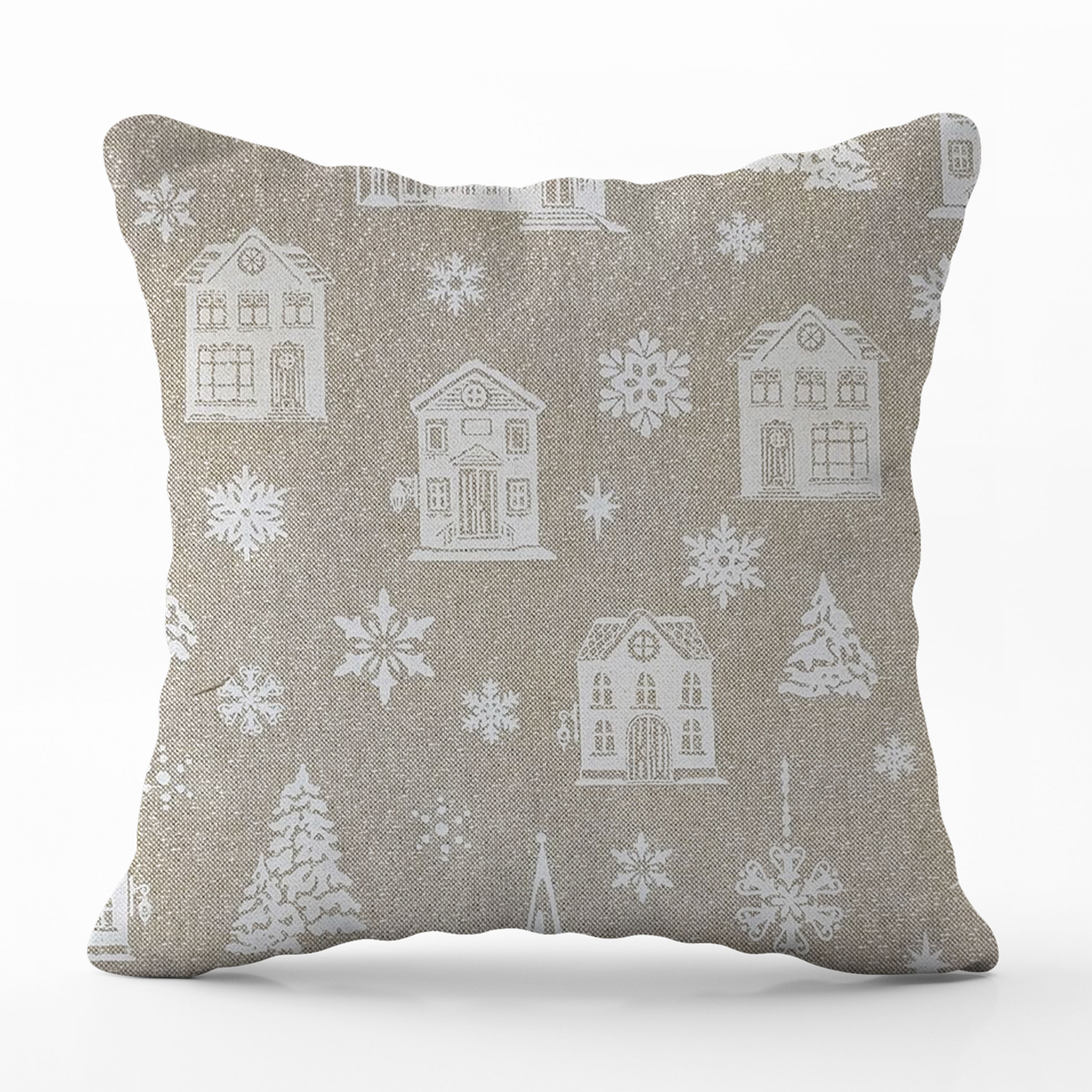 Village de Noël Fantaisie Coussin Taie d'oreiller