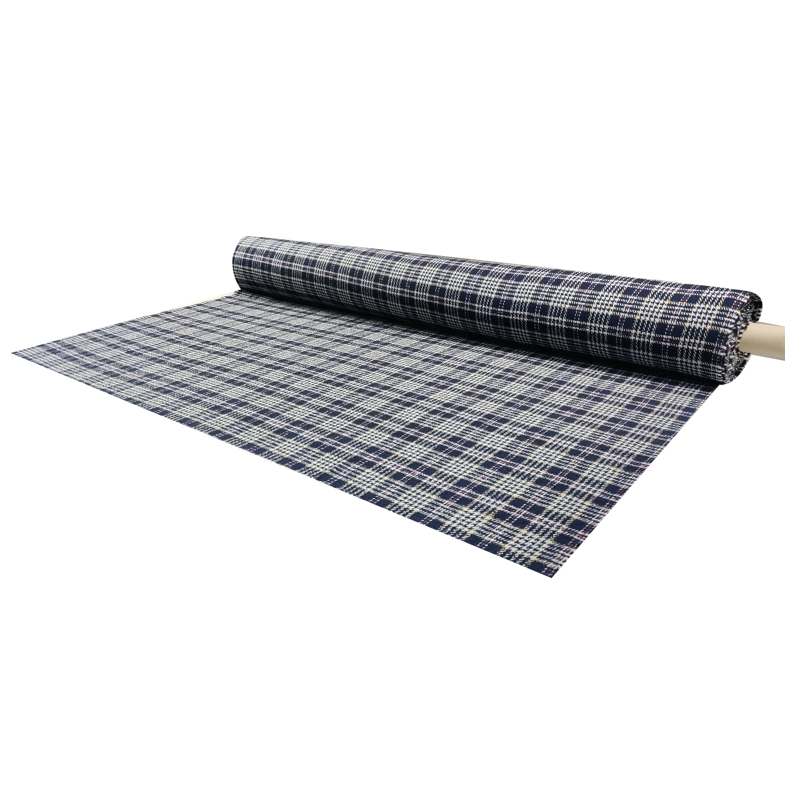 Tartan Pied de Poule Fils de couleur bleue