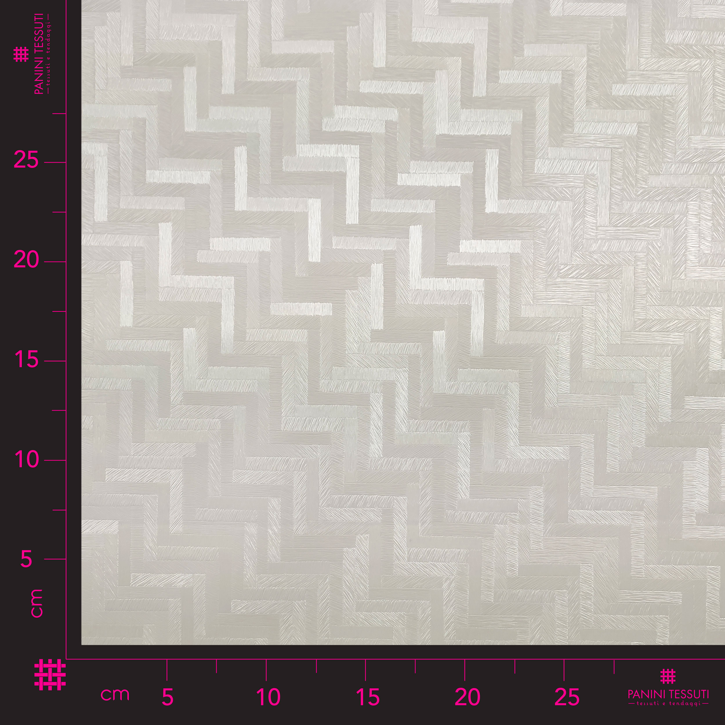 Tissu pour nappe plastifiée Géométrie des lignes Blanc