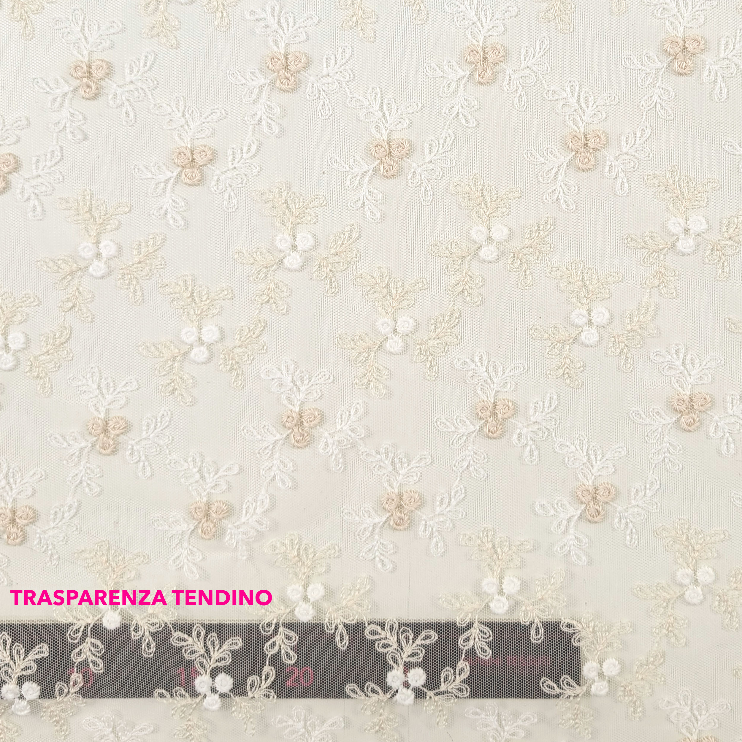 Tissu Rideau Dentelle Floral Beige Image
