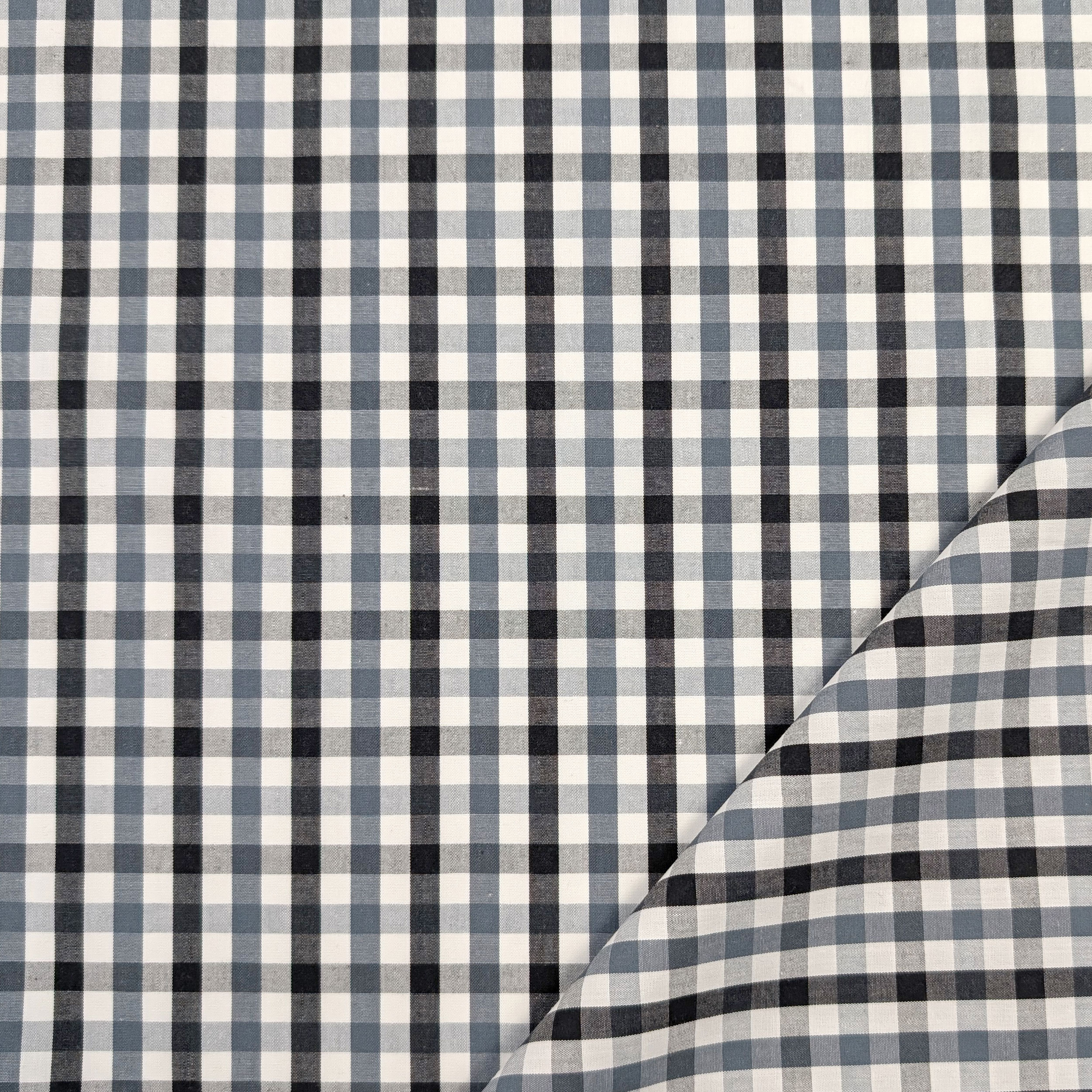 Cotton for Shirts Check Tones Grey Image