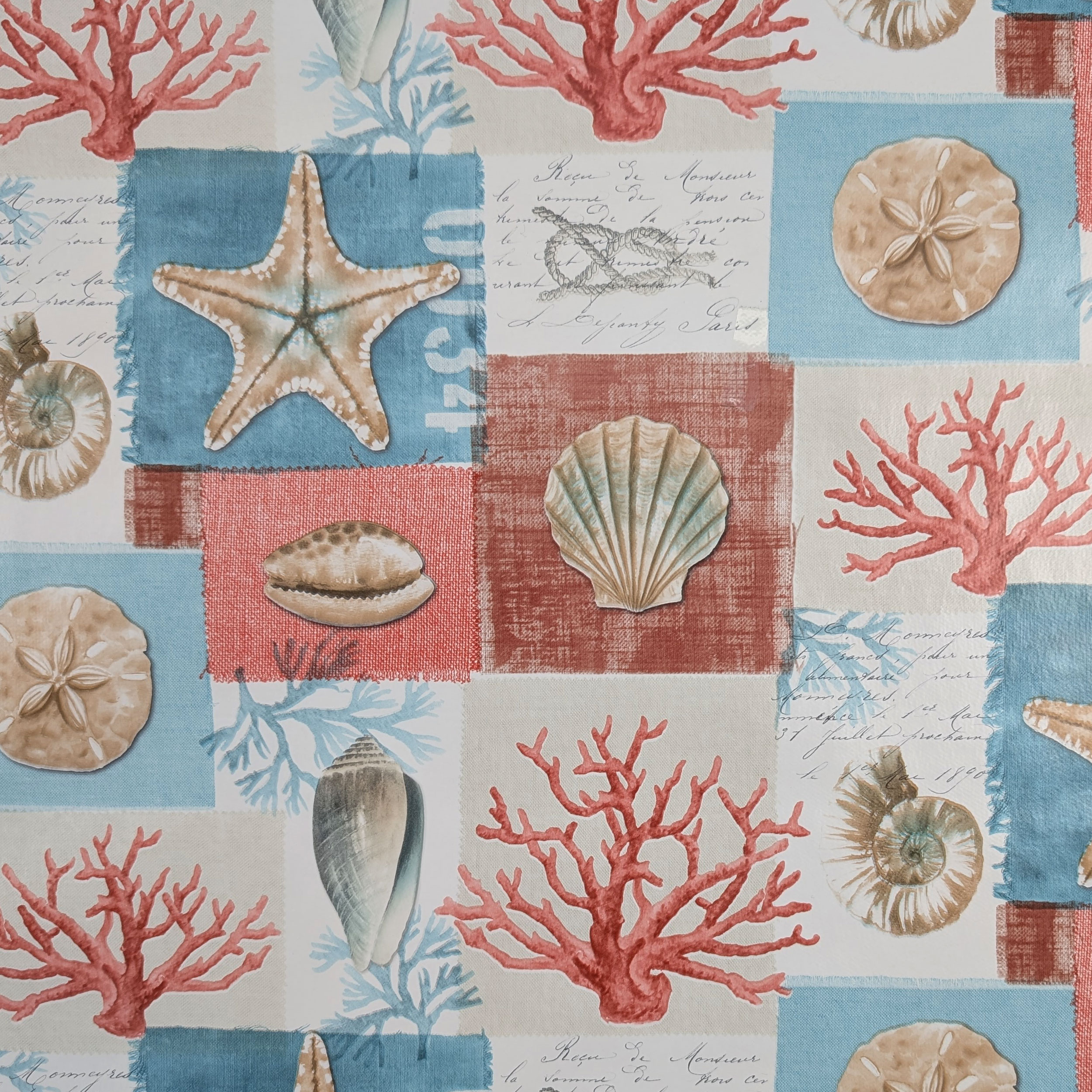 Fabric for Maritime Patterned Laminated Tablecloth Image