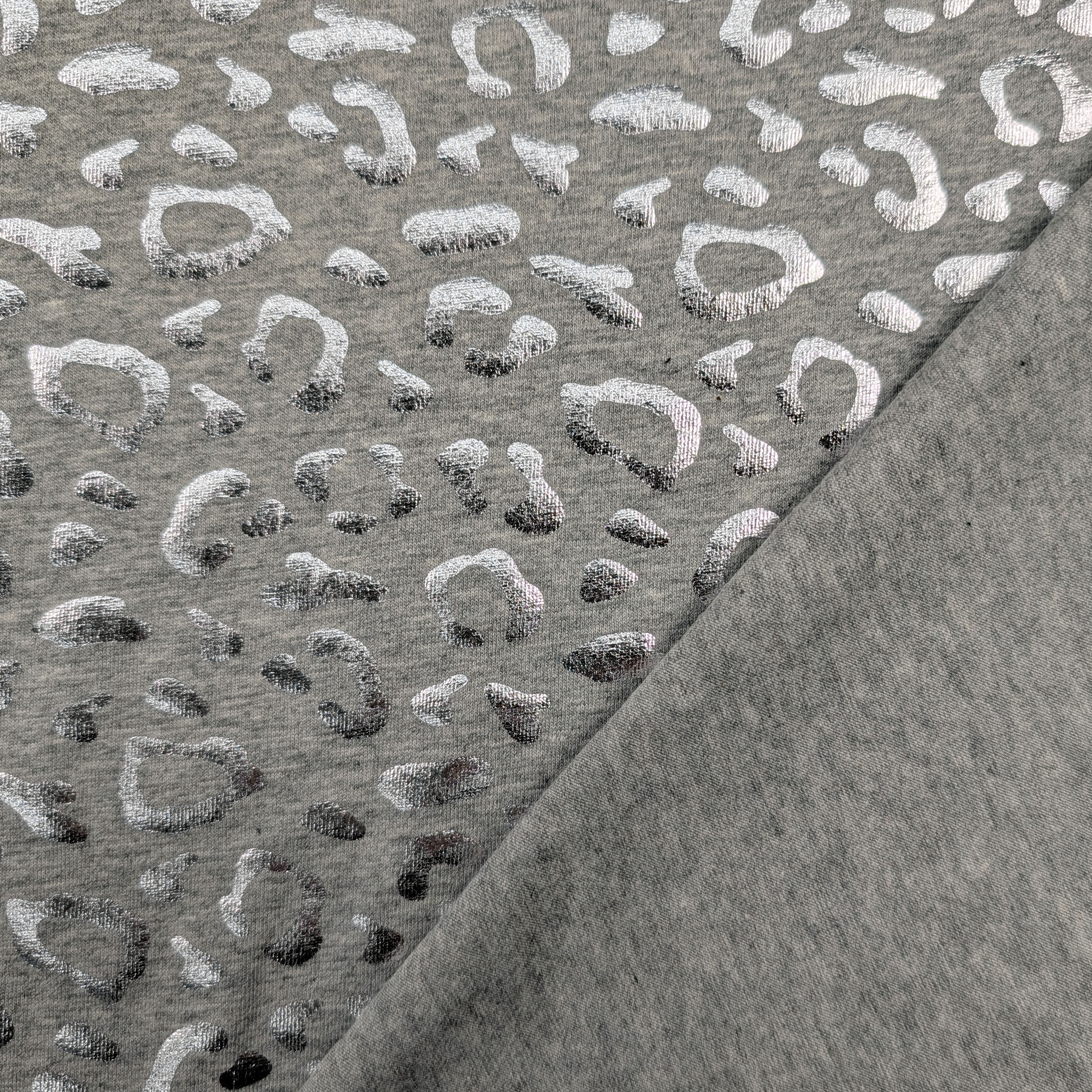 Silver Spotted Grey Cotton Jersey Image