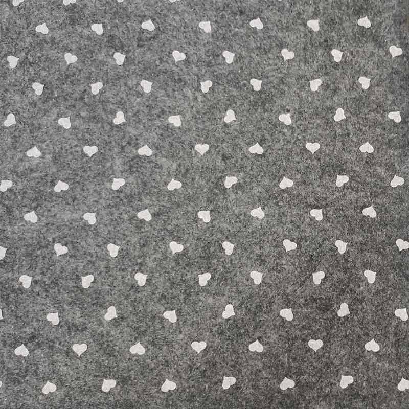 Soft Thin Felt - White Hearts Image