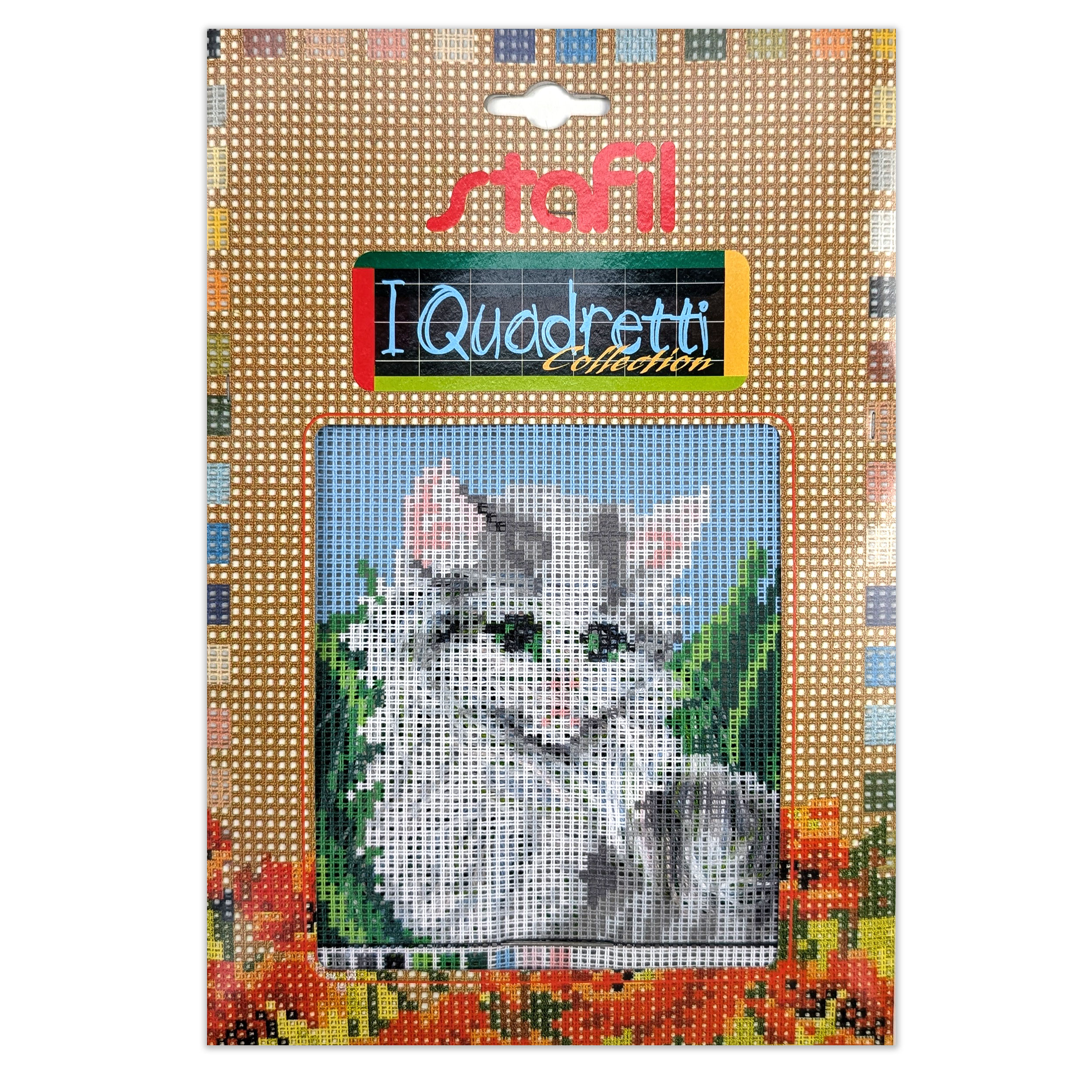 Set Half Cross Stitch "i Quadretti" Siberian Cat Image