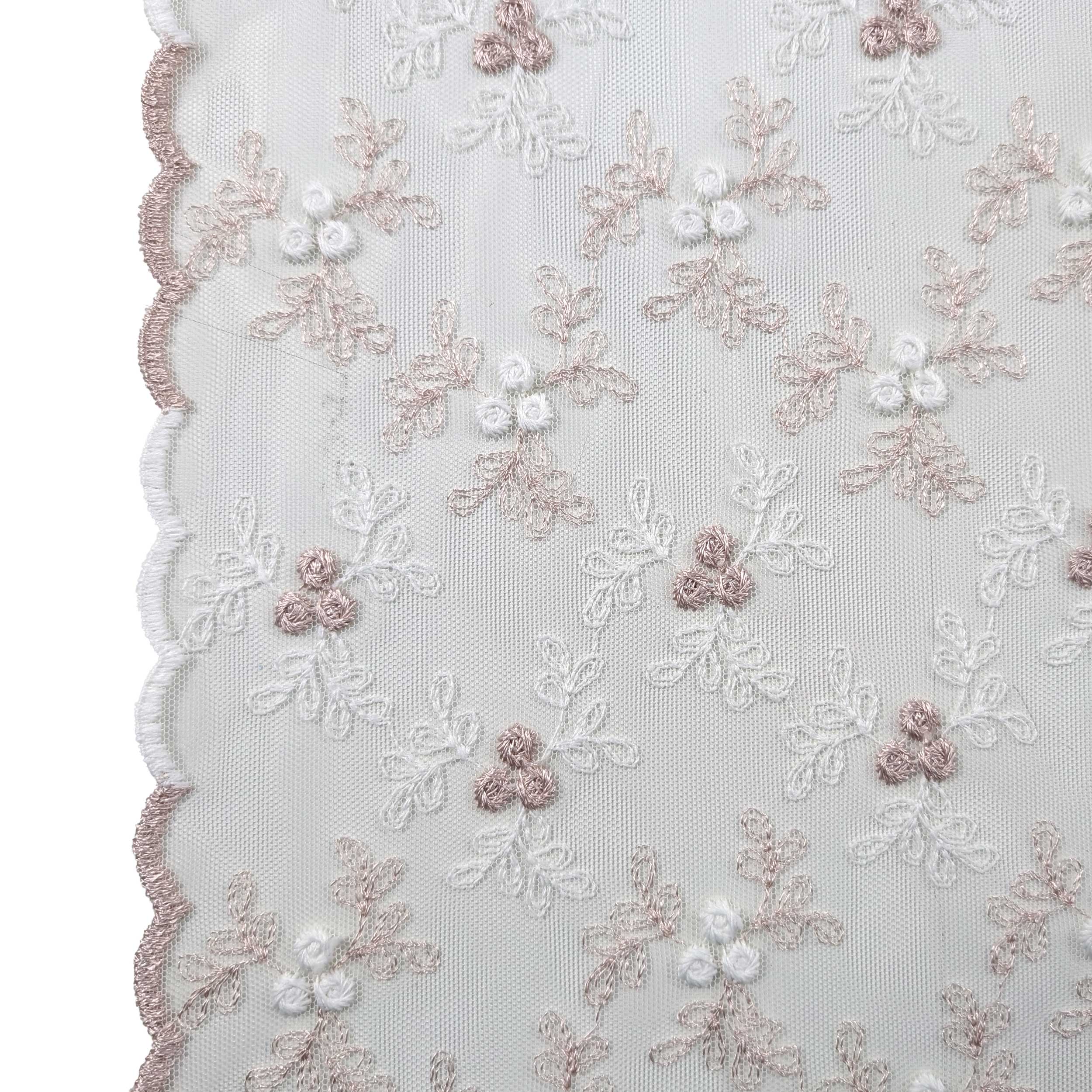 Fabric Curtain Lace Floral Pink Image