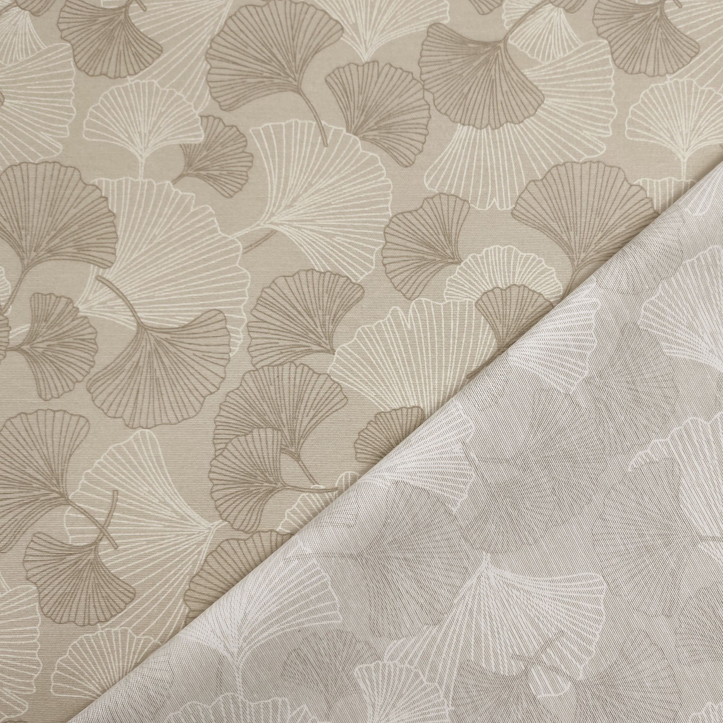 Fabric for Resin Tablecloth Ginkgo Leaves Beige