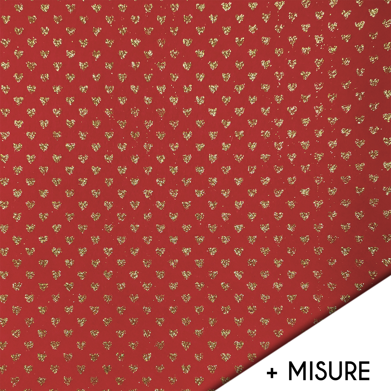 Pannolenci Glitterato Cuori Oro Sfondo Rosso Image