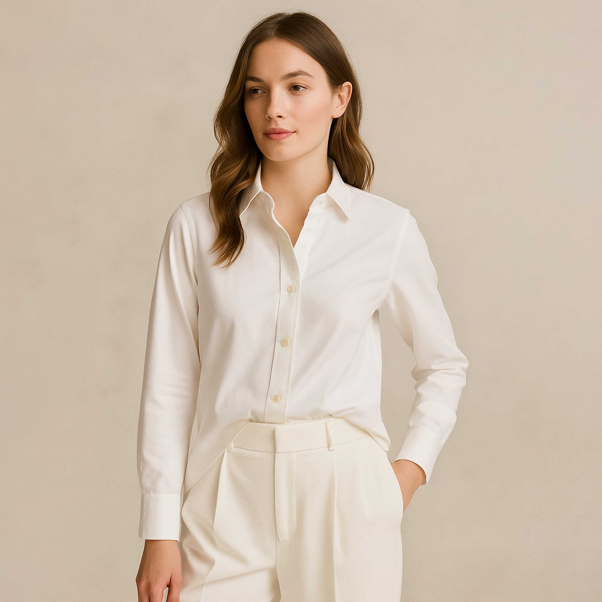 Rasatello Cotton Shirting White Brennet Swiss Image