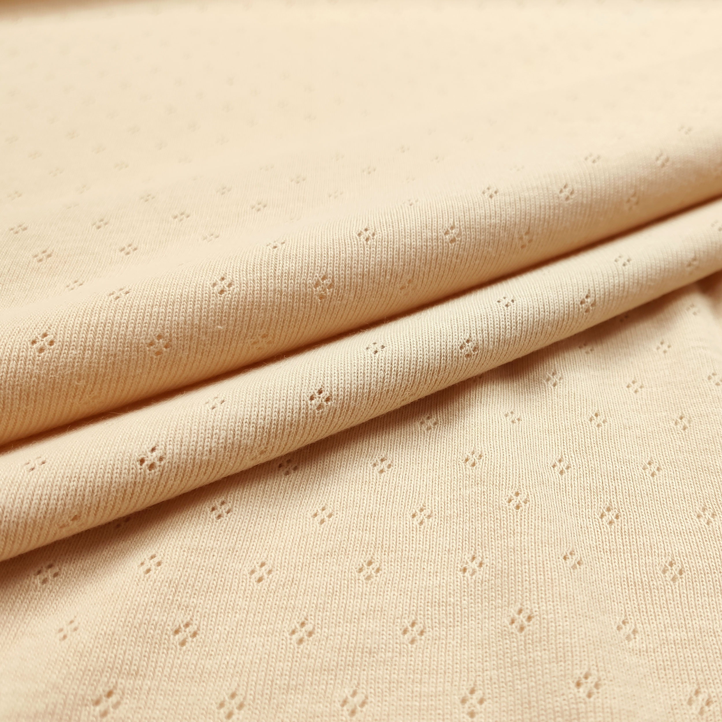 Openwork Beige Cotton Jersey