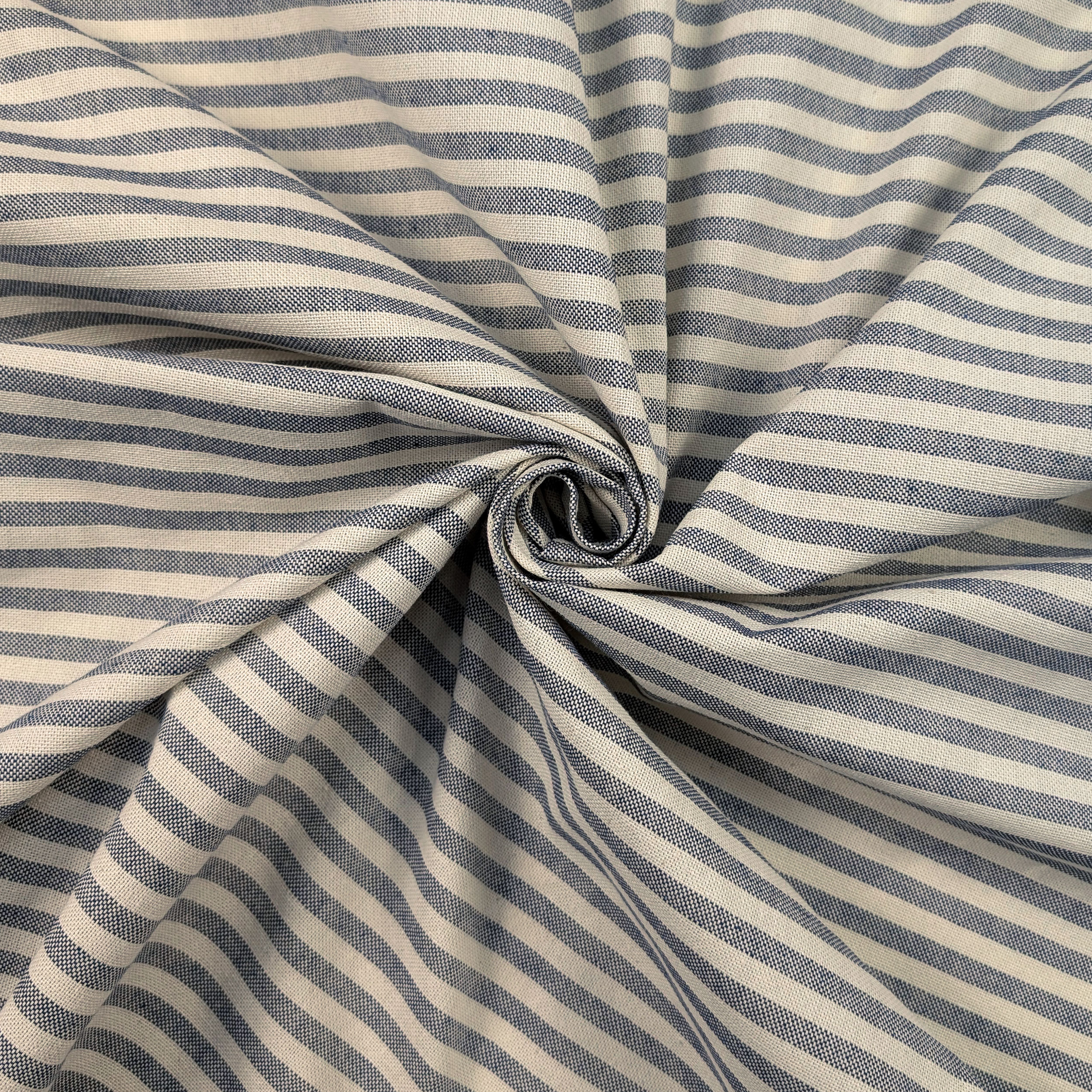 Panama Horizontal Stripes Blue and Cream Image
