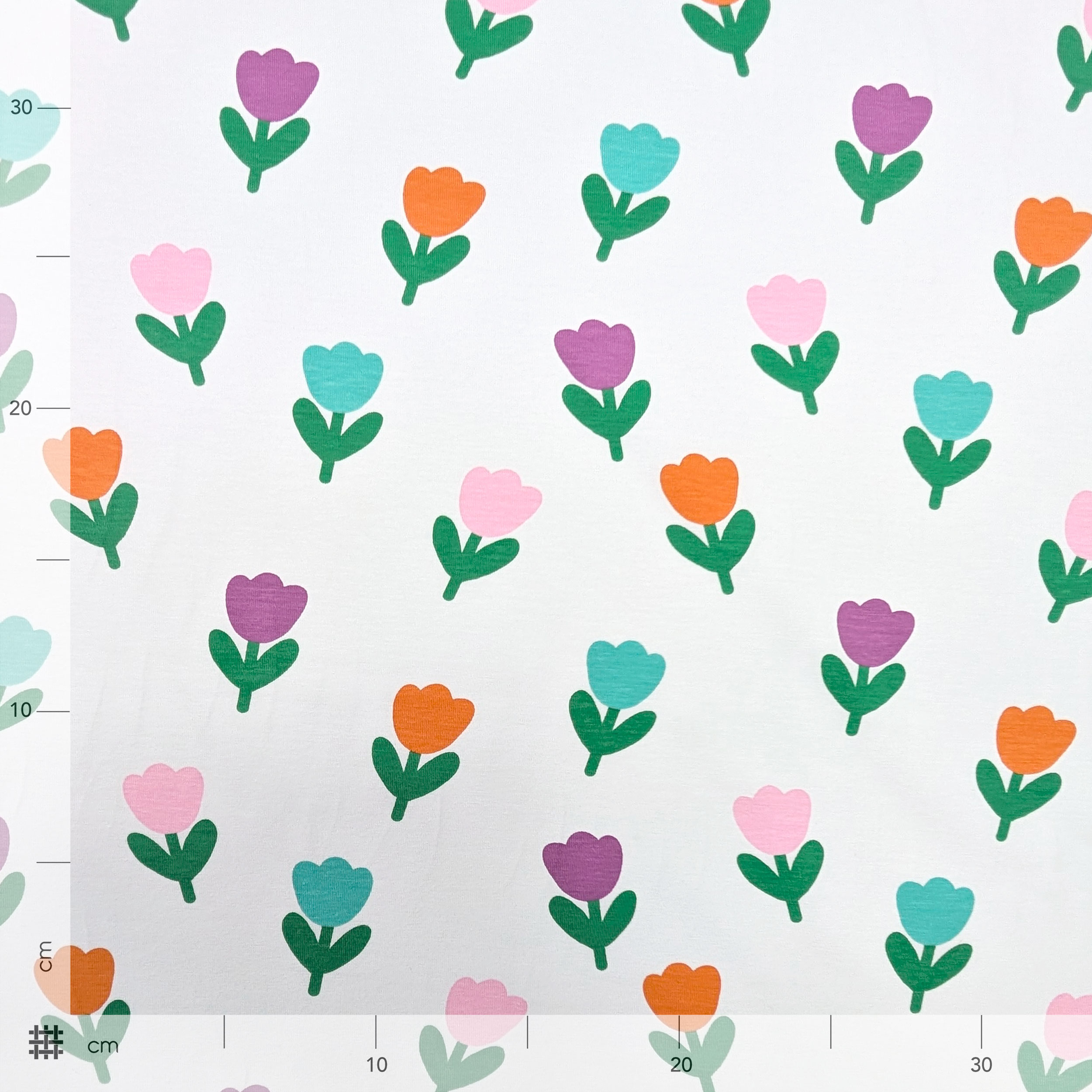 Jersey Cotton Tulips Coloured Image