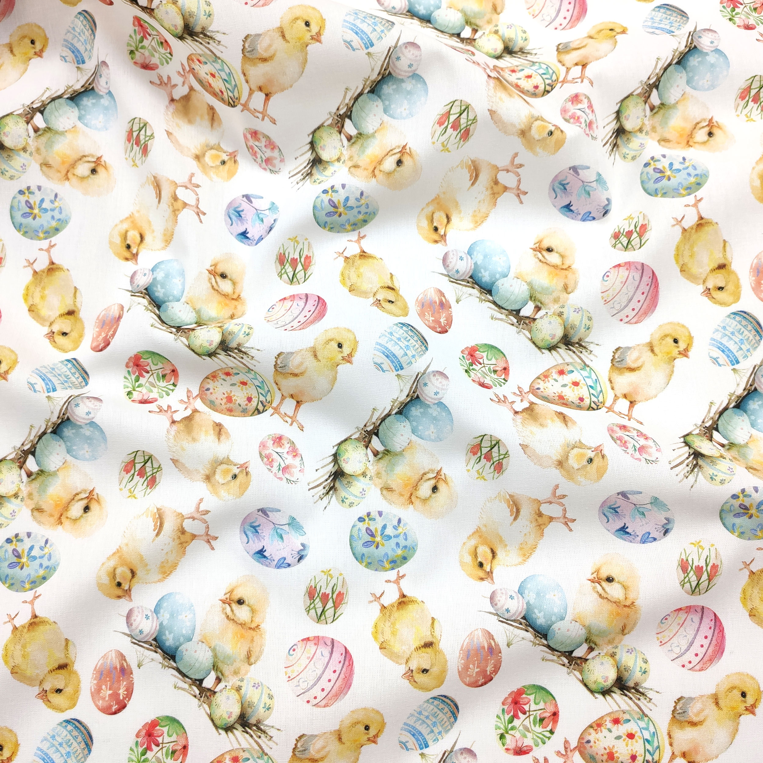 Poussins et œufs de Pâques en coton fantaisie
