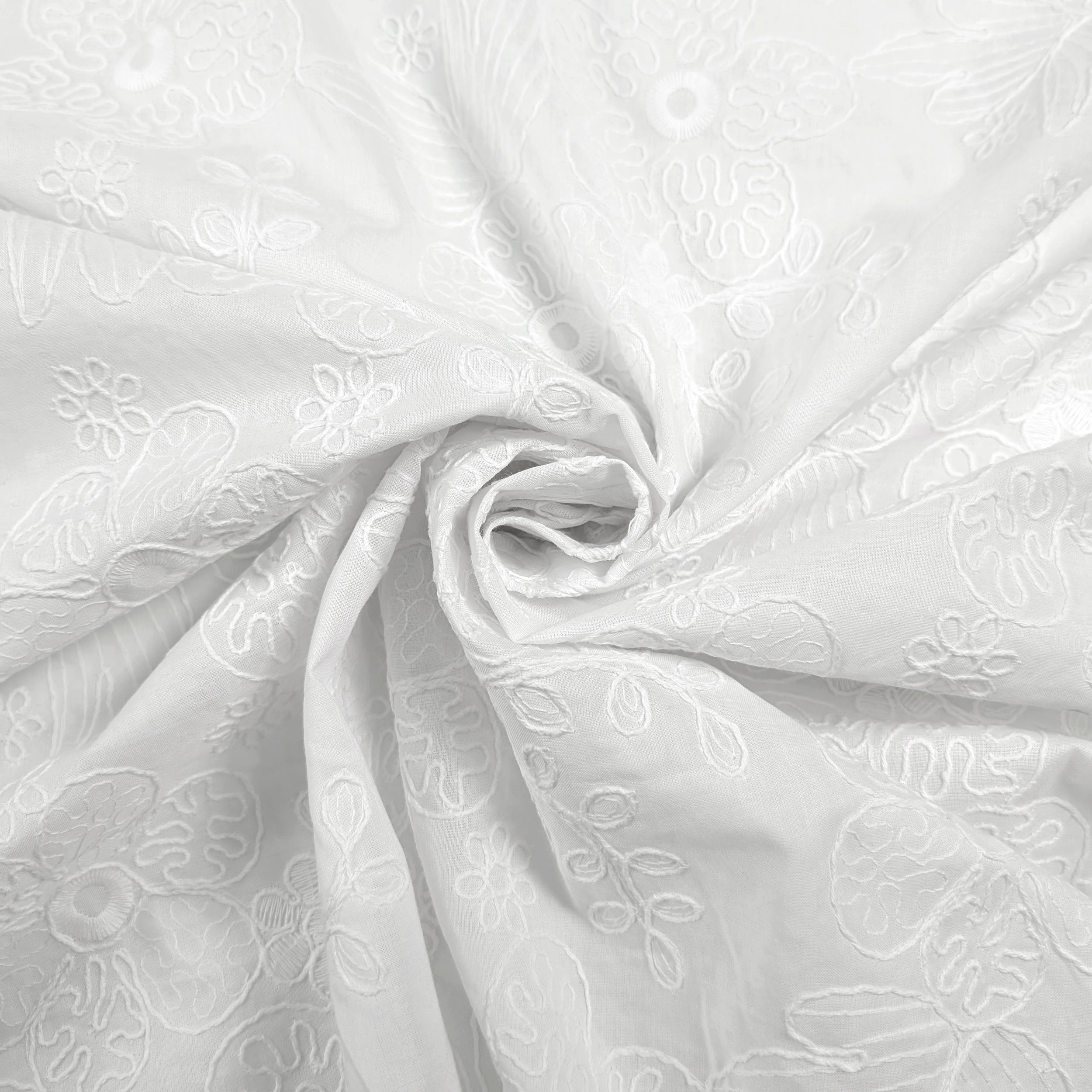 White Cotton Sangallo Double Smerlo Flowers Image