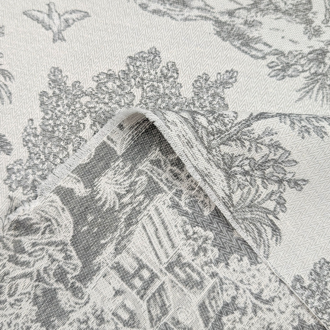 Jacquard Toile de Jouy Gris H 280 cm Image