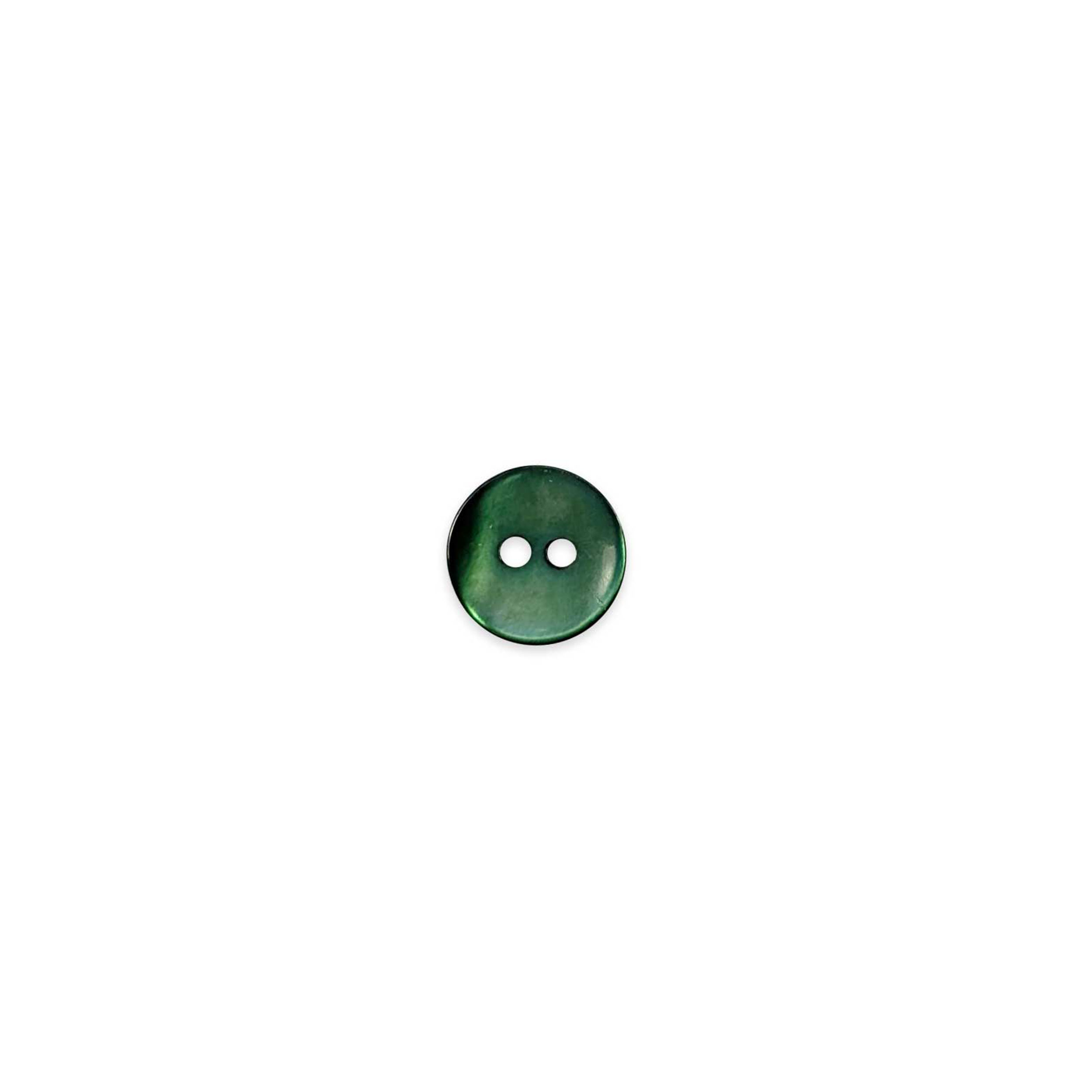 Mother-of-pearl button 2 holes Dark Green Lin 16 Image