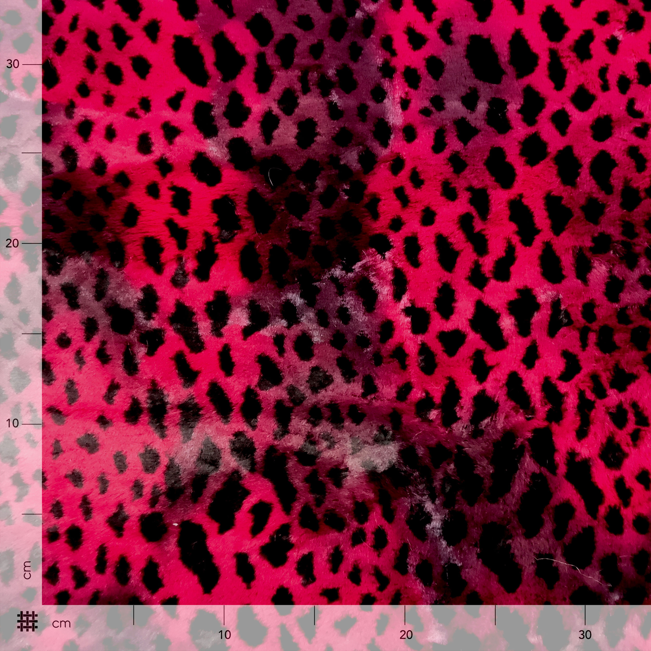 Bordeaux Leopard Patterned Synthetic Fur